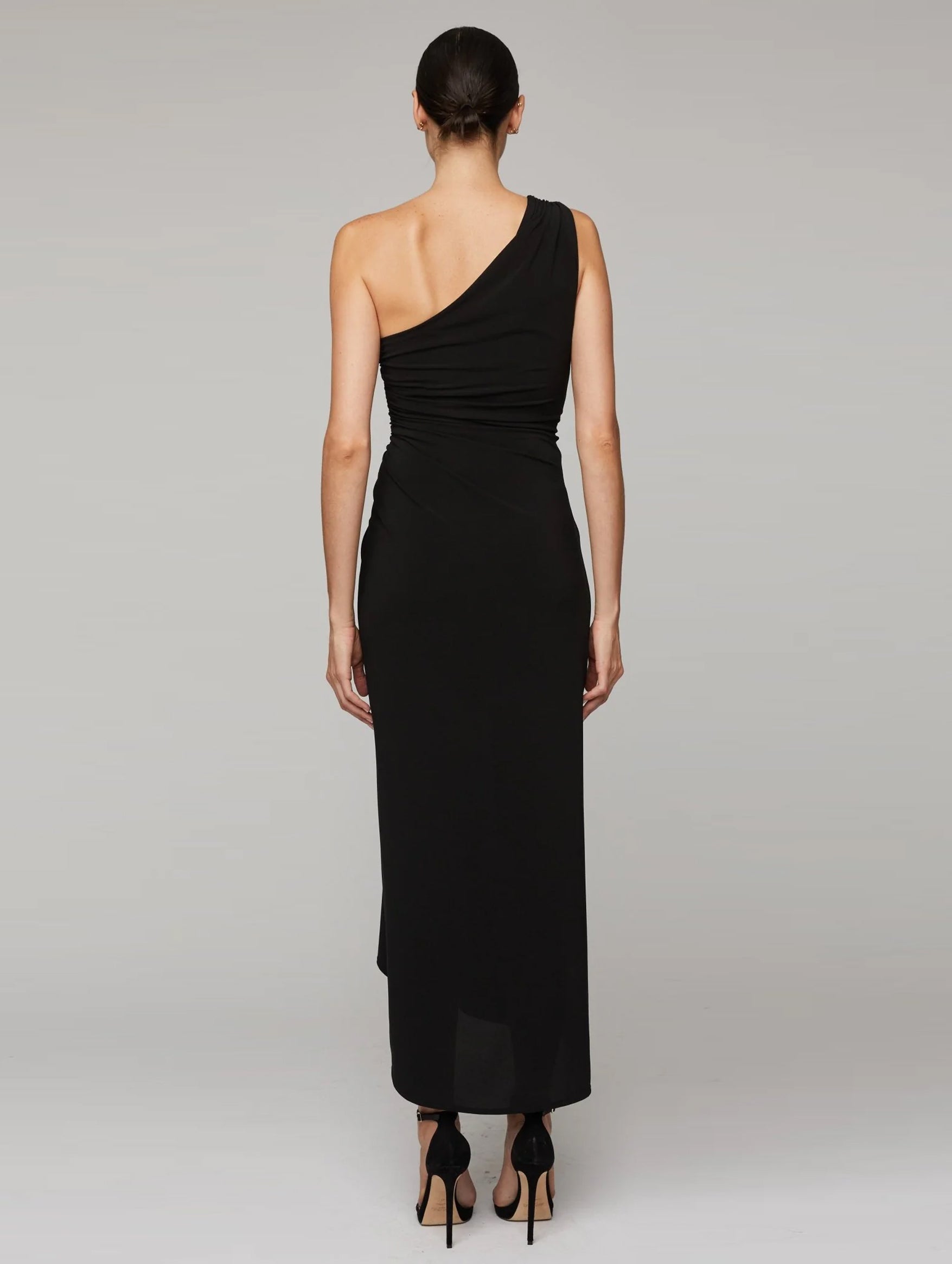 Caroline One Shoulder Dress in Black