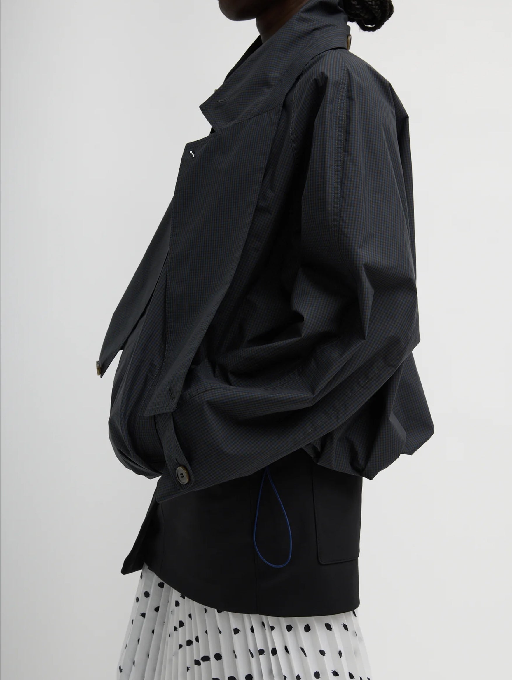 Charles Menswear Trench Anorak in Navy Multi