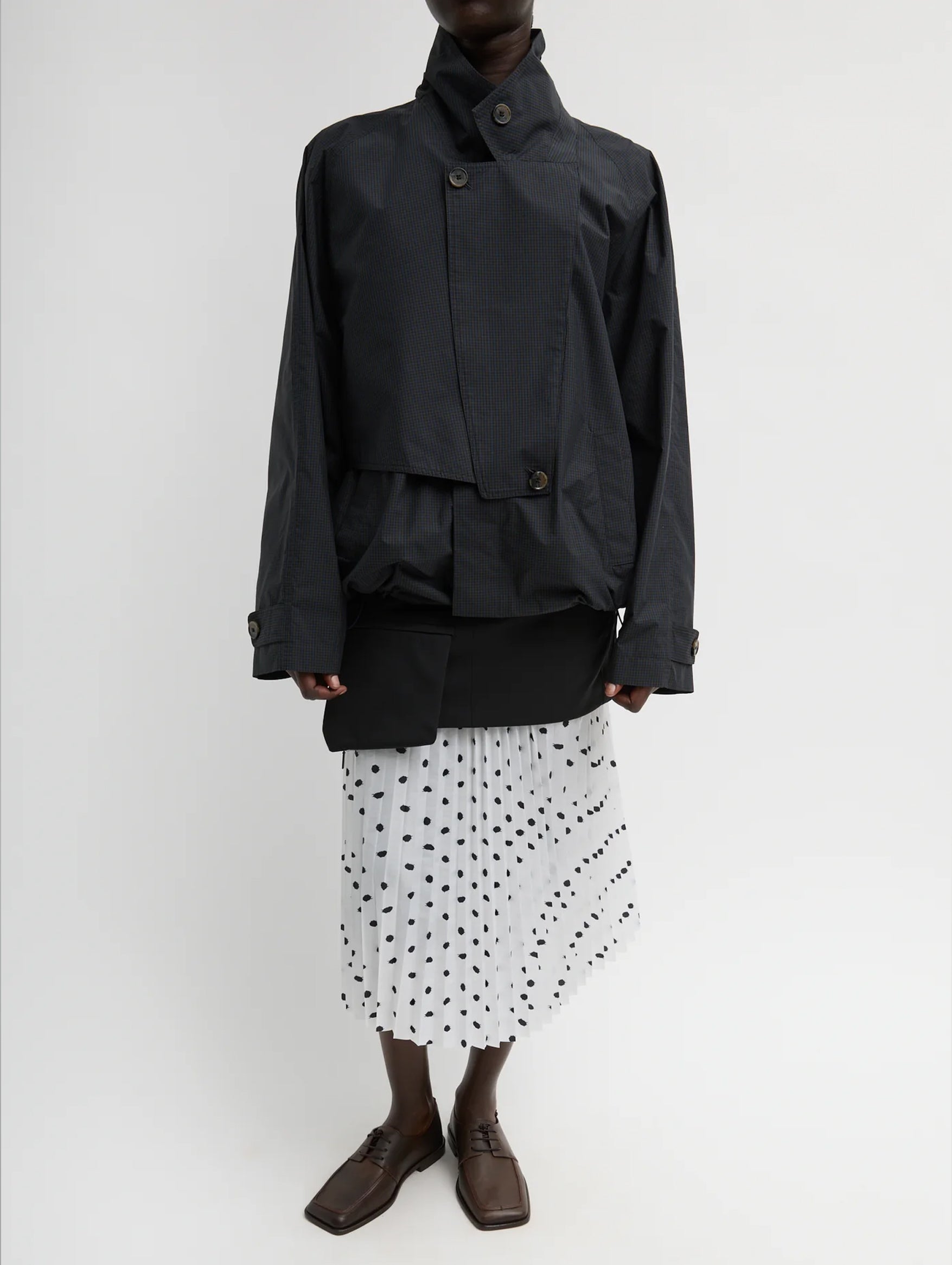 Charles Menswear Trench Anorak in Navy Multi