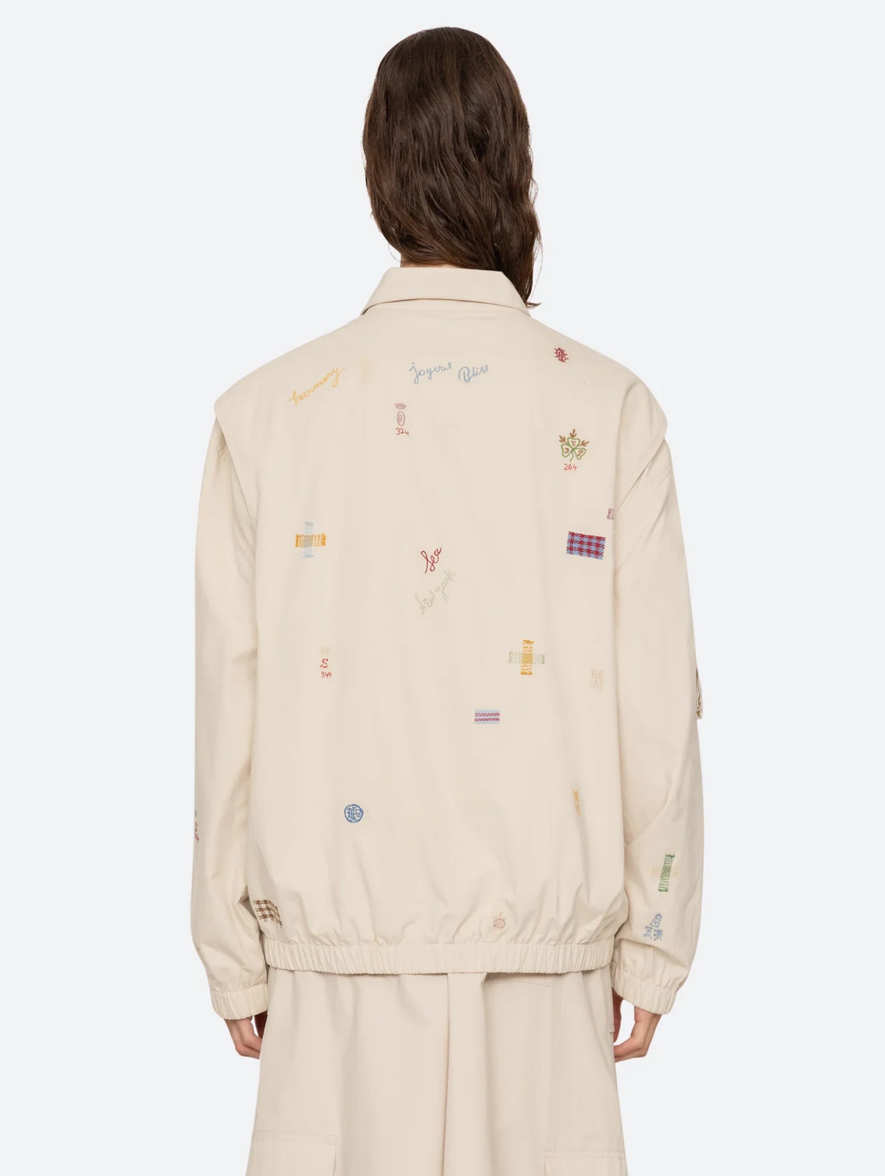 Claira Embroidered Anorak in Stone