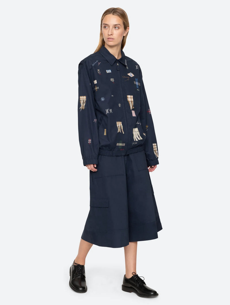 Claira Embroidered Anorak in Stone