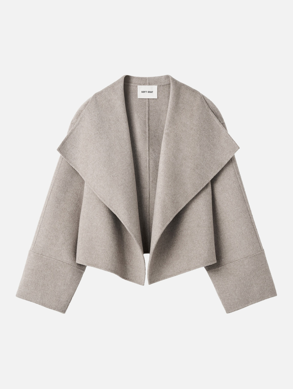 Short Cashmere Coat in Greige