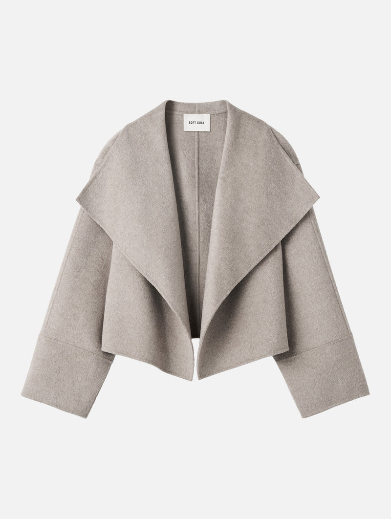 Short Cashmere Coat in Greige