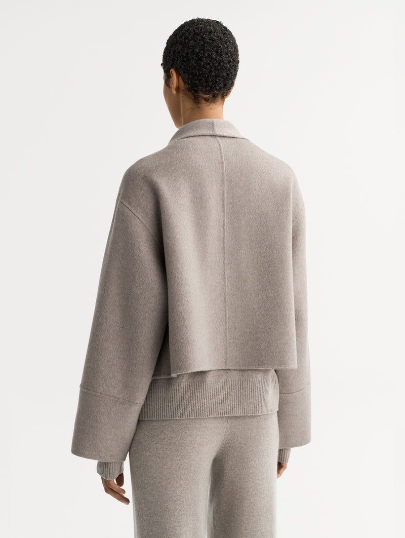 Short Cashmere Coat in Greige