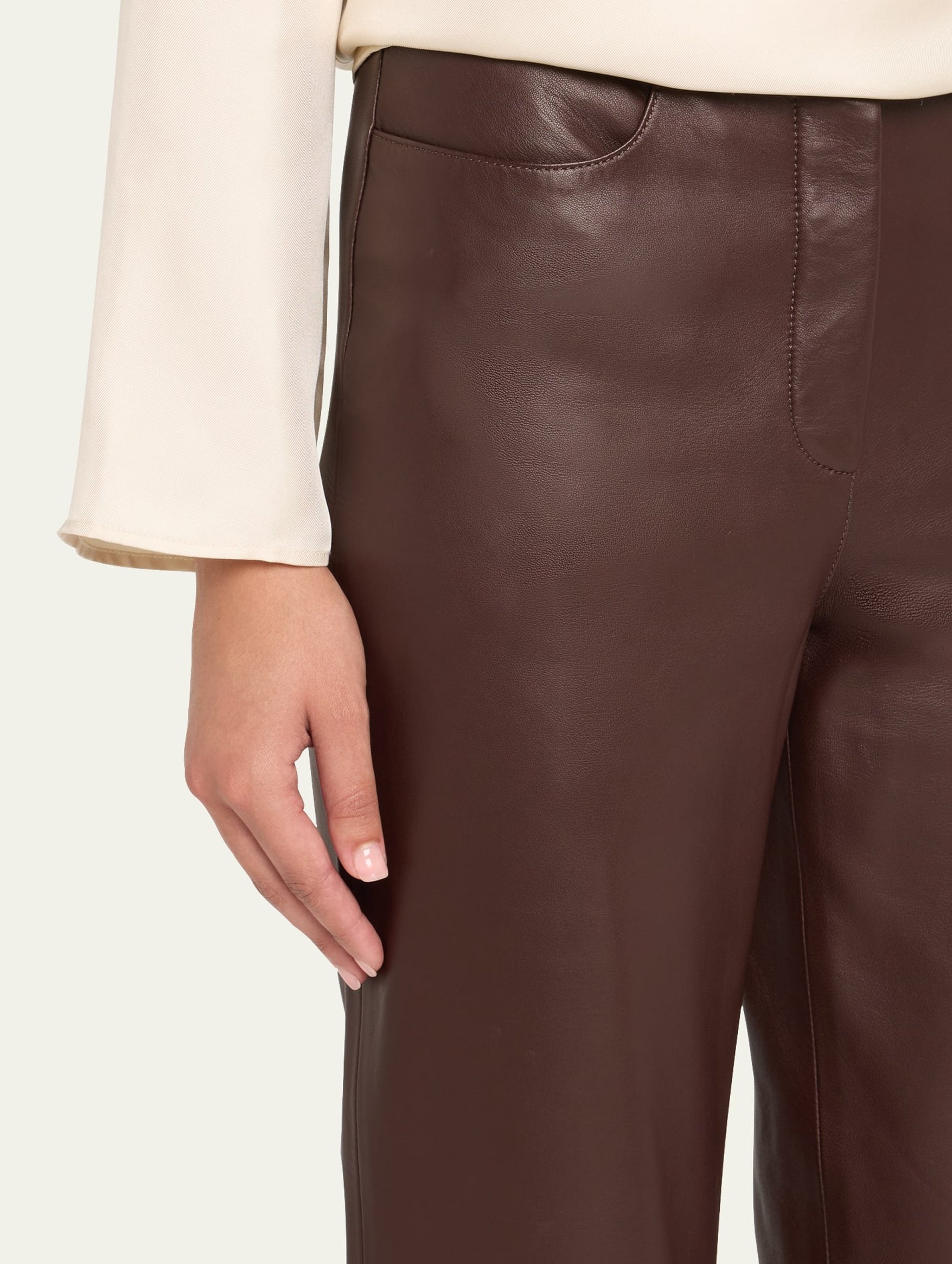 Cobe Leather Trousers in Brown