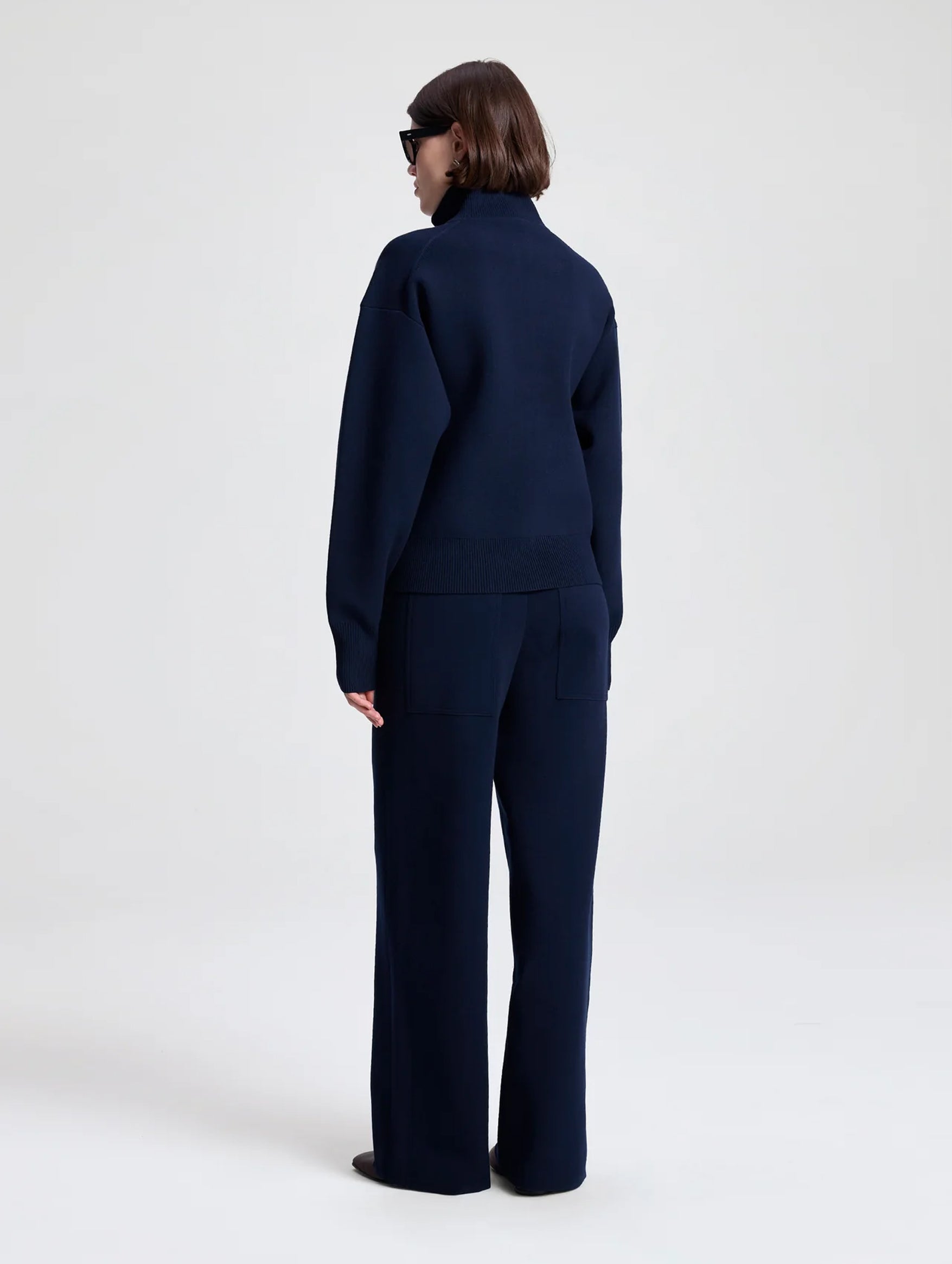 Corey Knit Pant in Navy