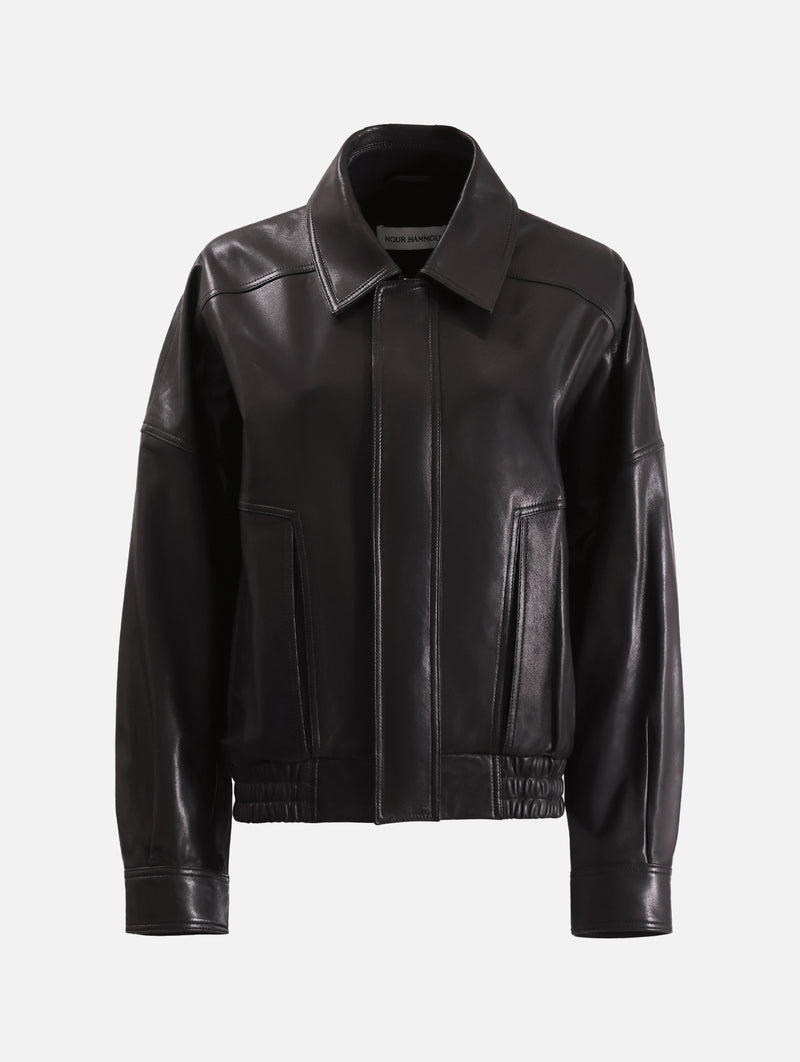 Dalma Leather Jacket in Dark Chocolate