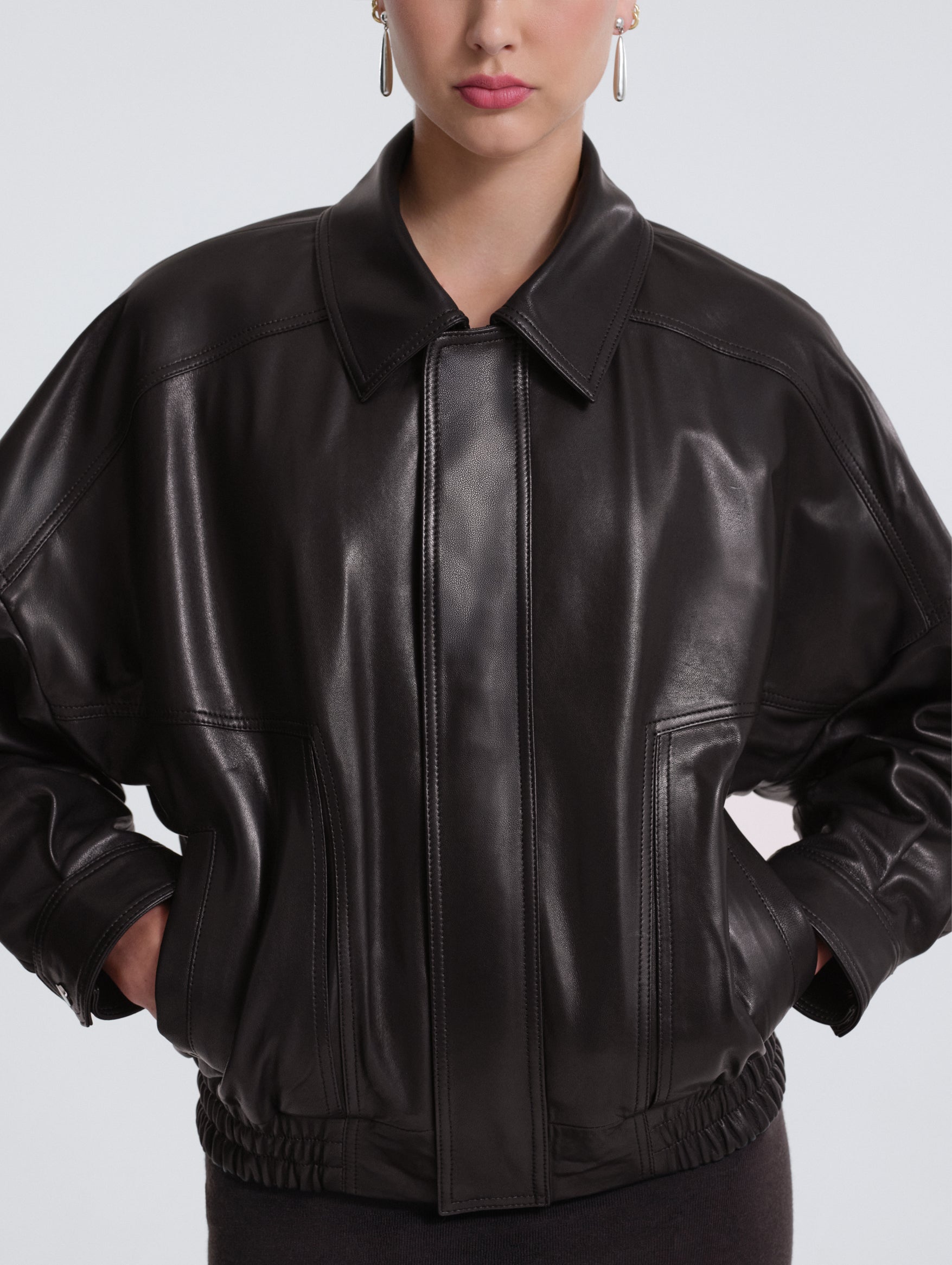 Dalma Leather Jacket in Dark Chocolate