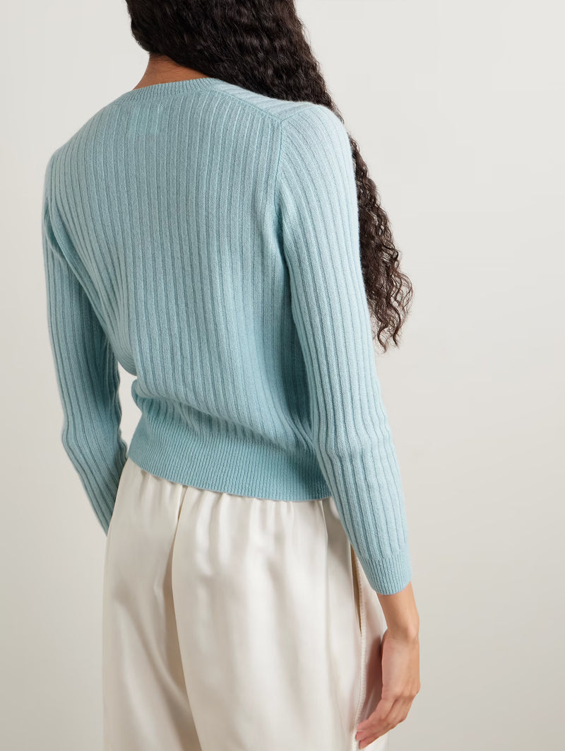 Danae Rib Cardigan in Glass Slipper