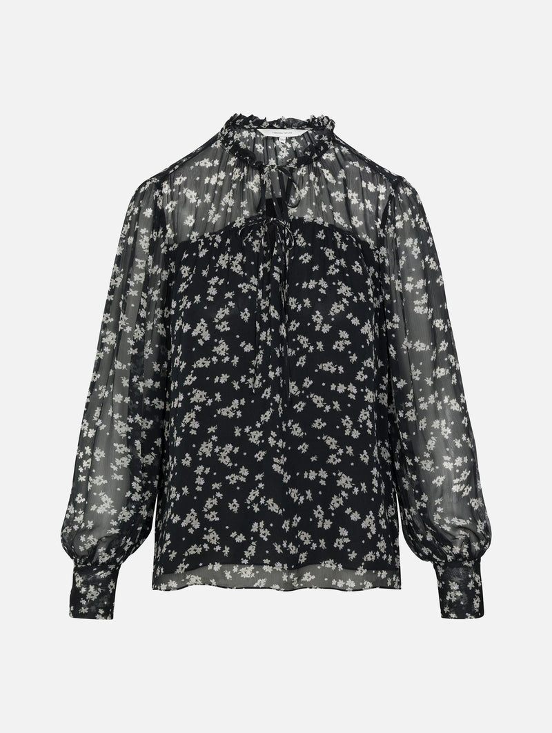 Ditsy Floral Blouse in Black