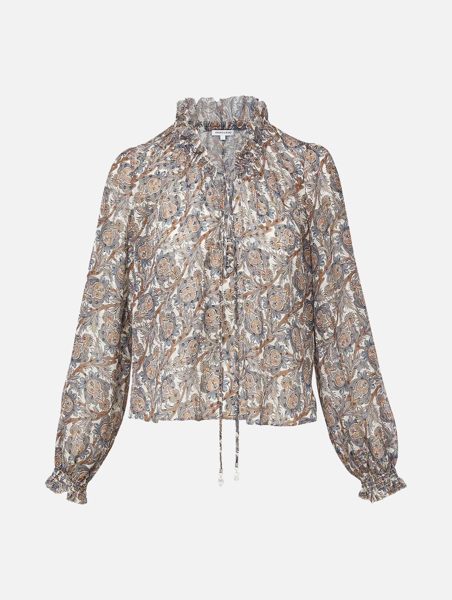Hickory Silk Blouse in Dove Multi