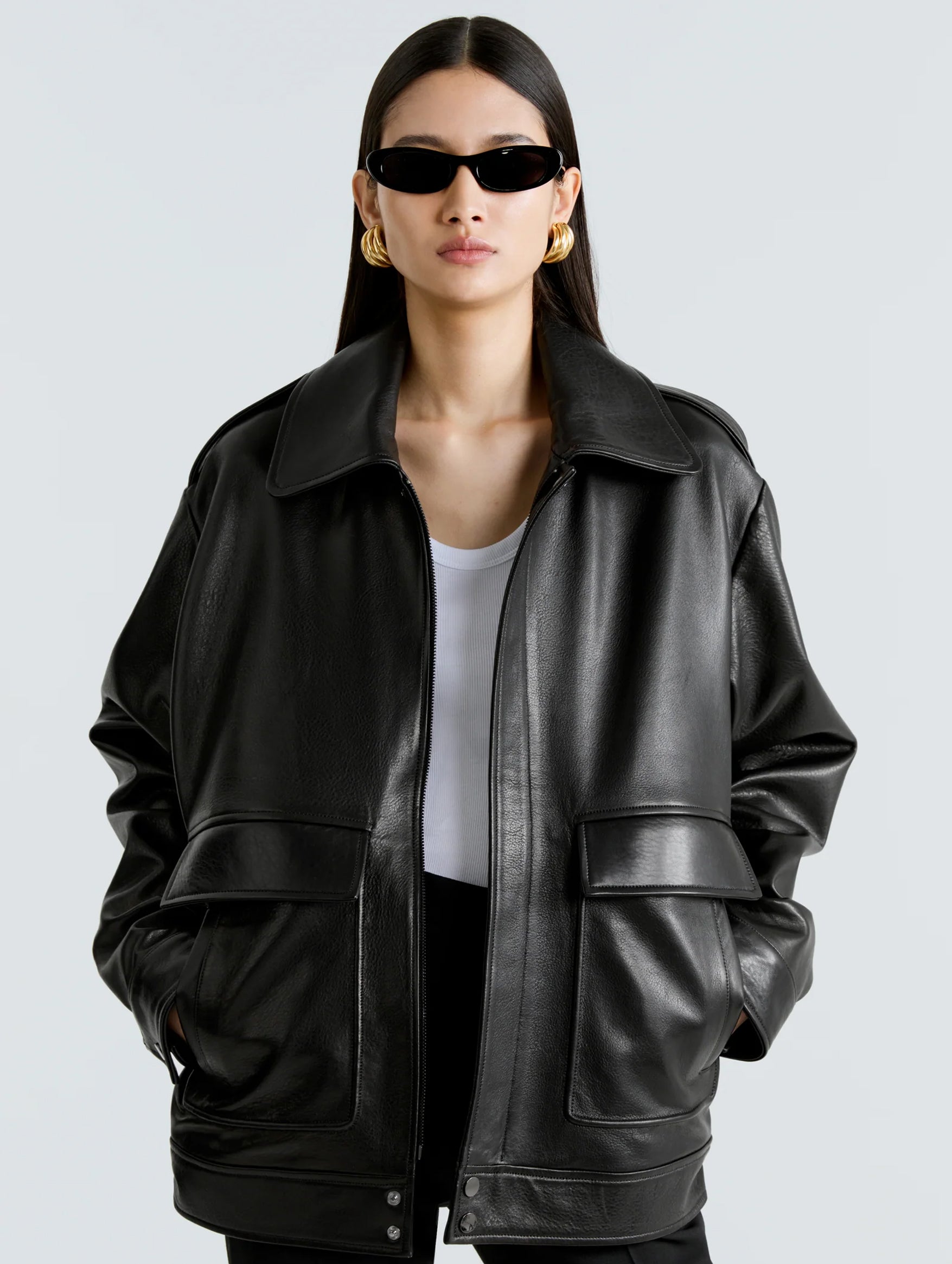 Drey Leather Jacket in Black