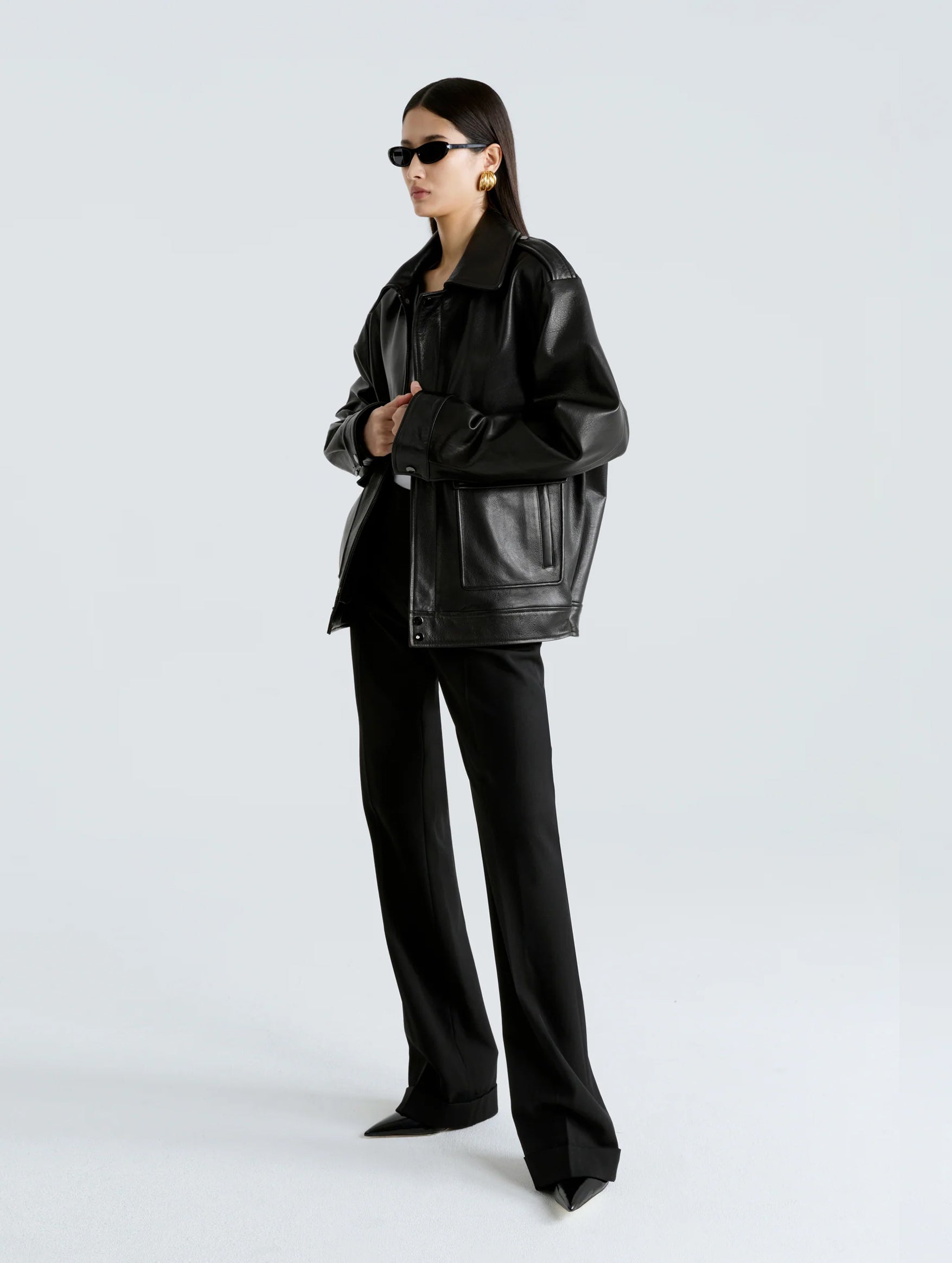 Drey Leather Jacket in Black