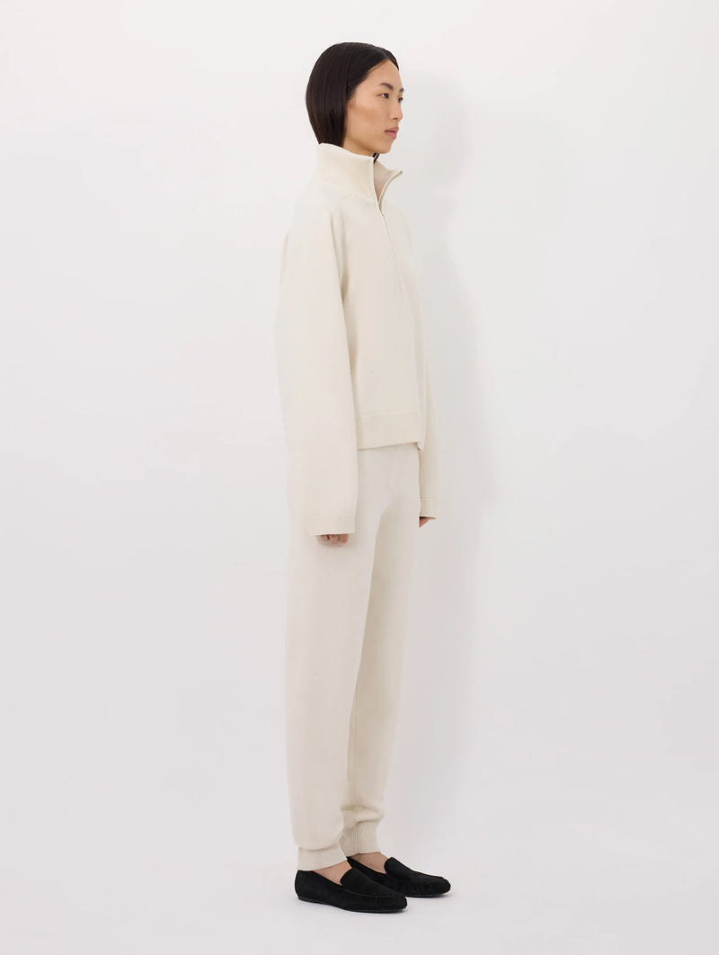 Dries Cashmere Stand Collar Sweater in Ivory