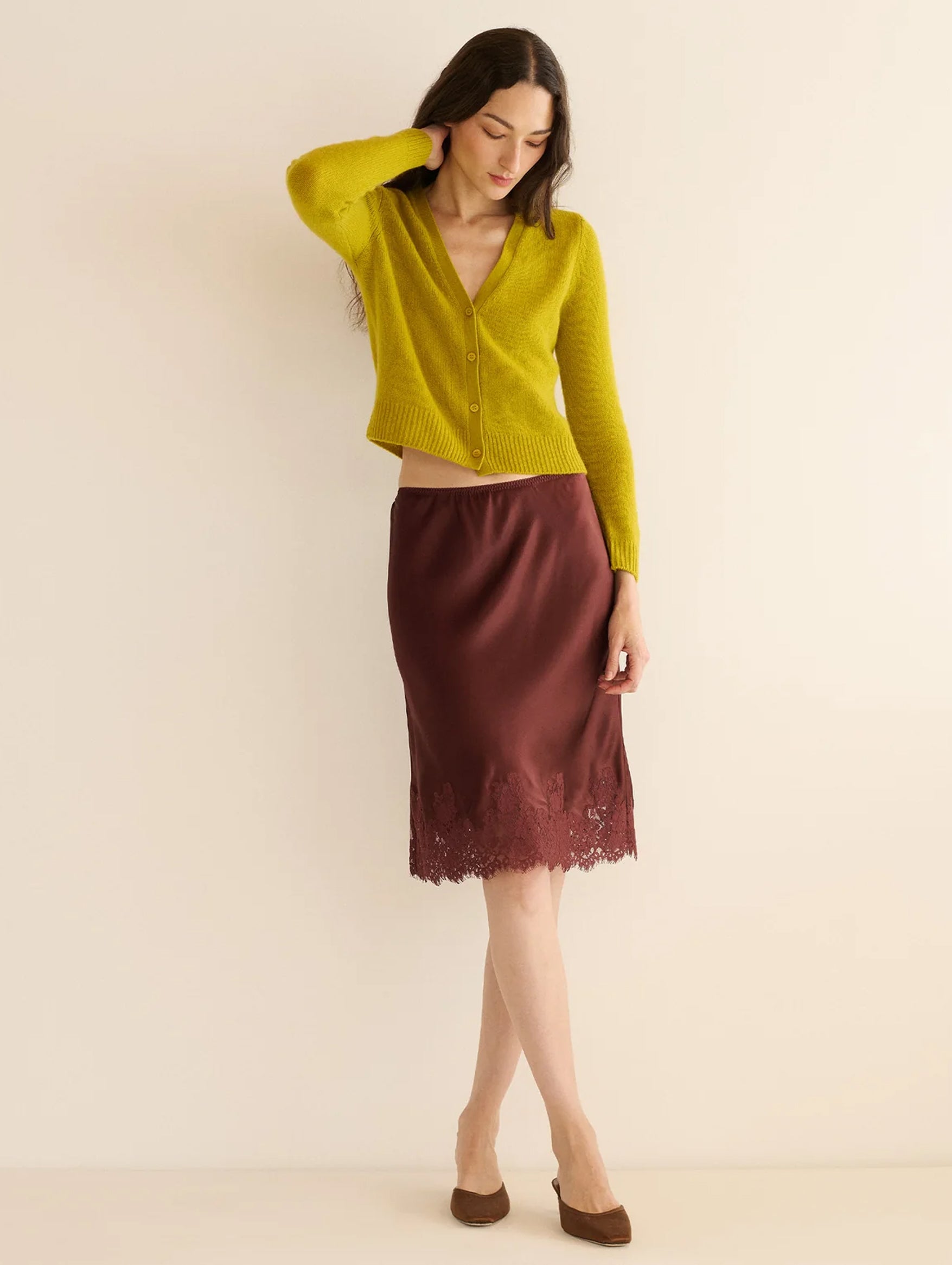 Elowette Skirt in Cafe Brun