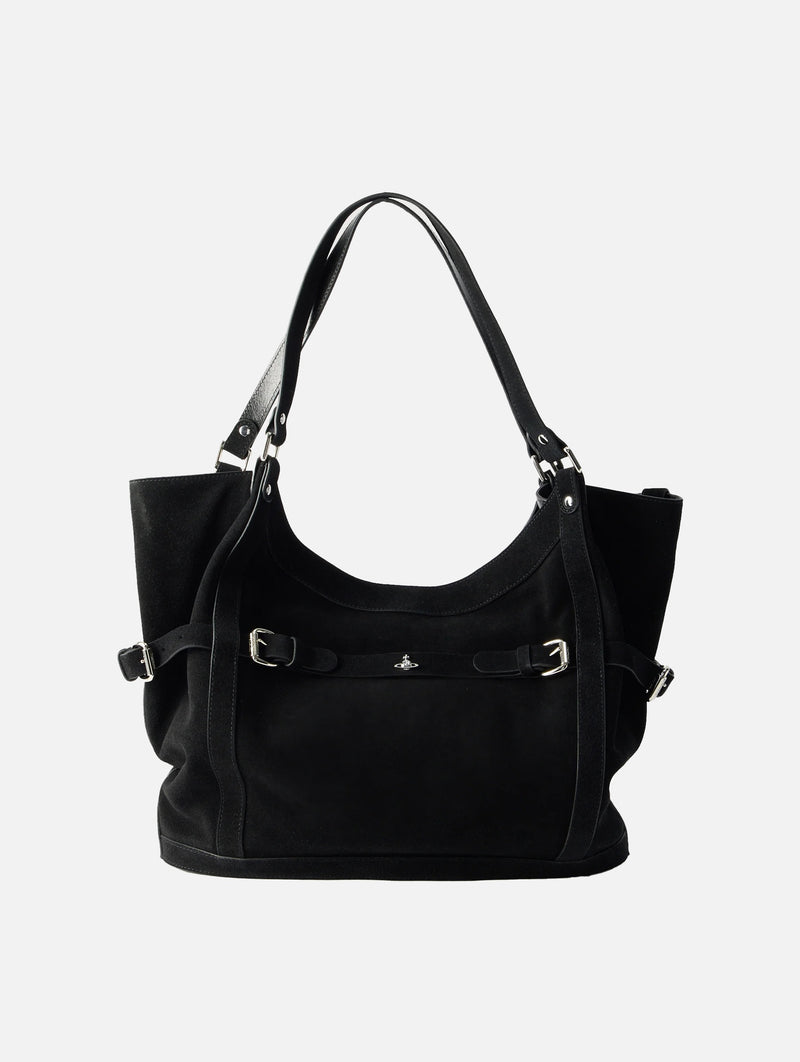 Frankie Large Shoulder Bag Leather in Black