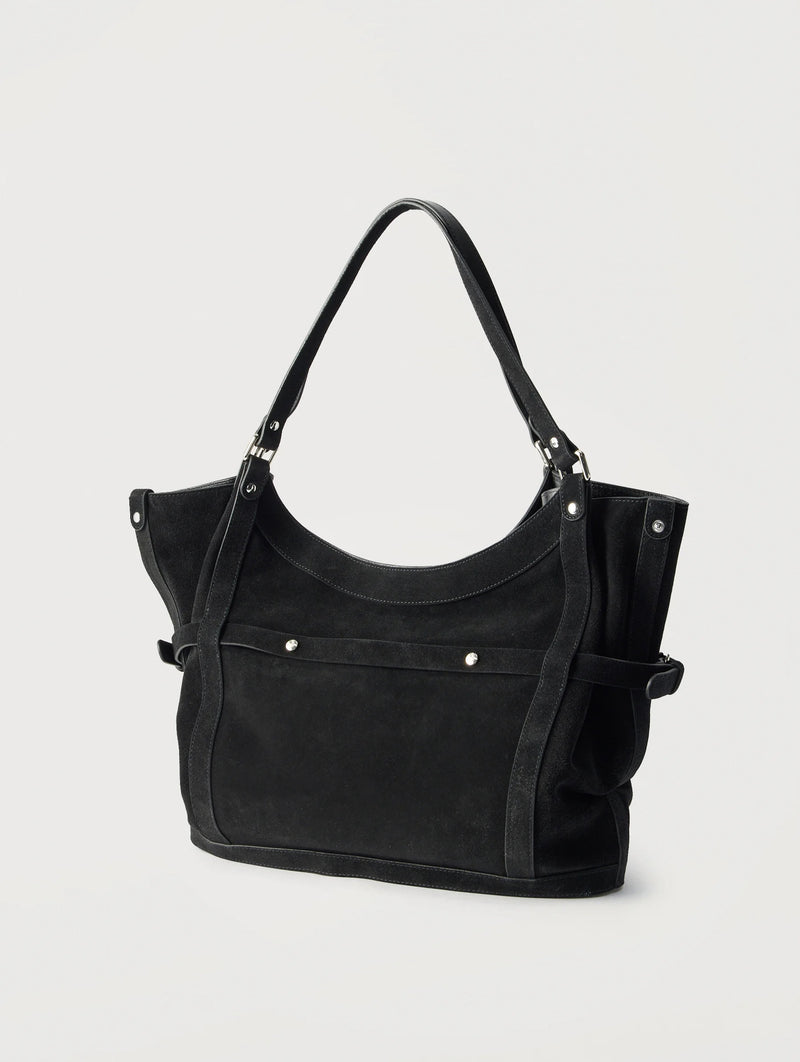 Frankie Large Shoulder Bag Leather in Black