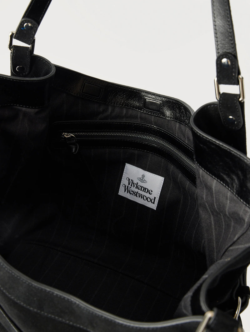 Frankie Large Shoulder Bag Leather in Black