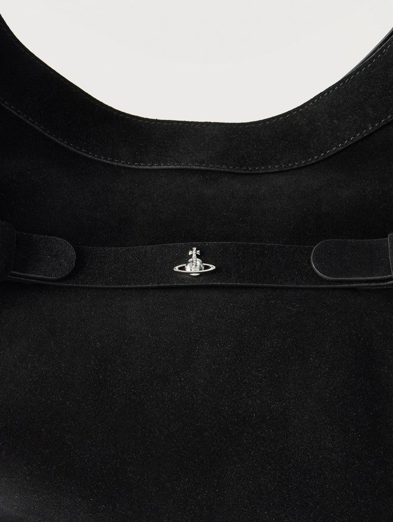 Frankie Large Shoulder Bag Leather in Black