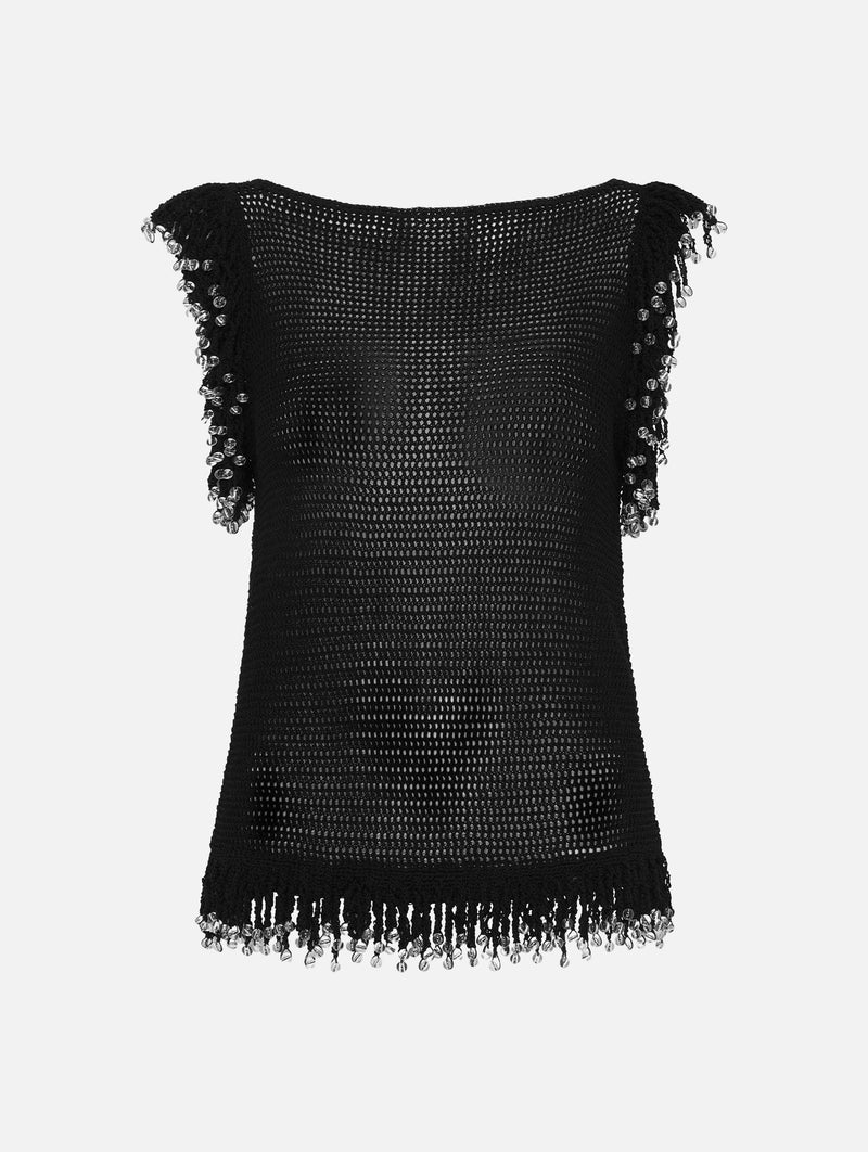 Fringe Top in Black