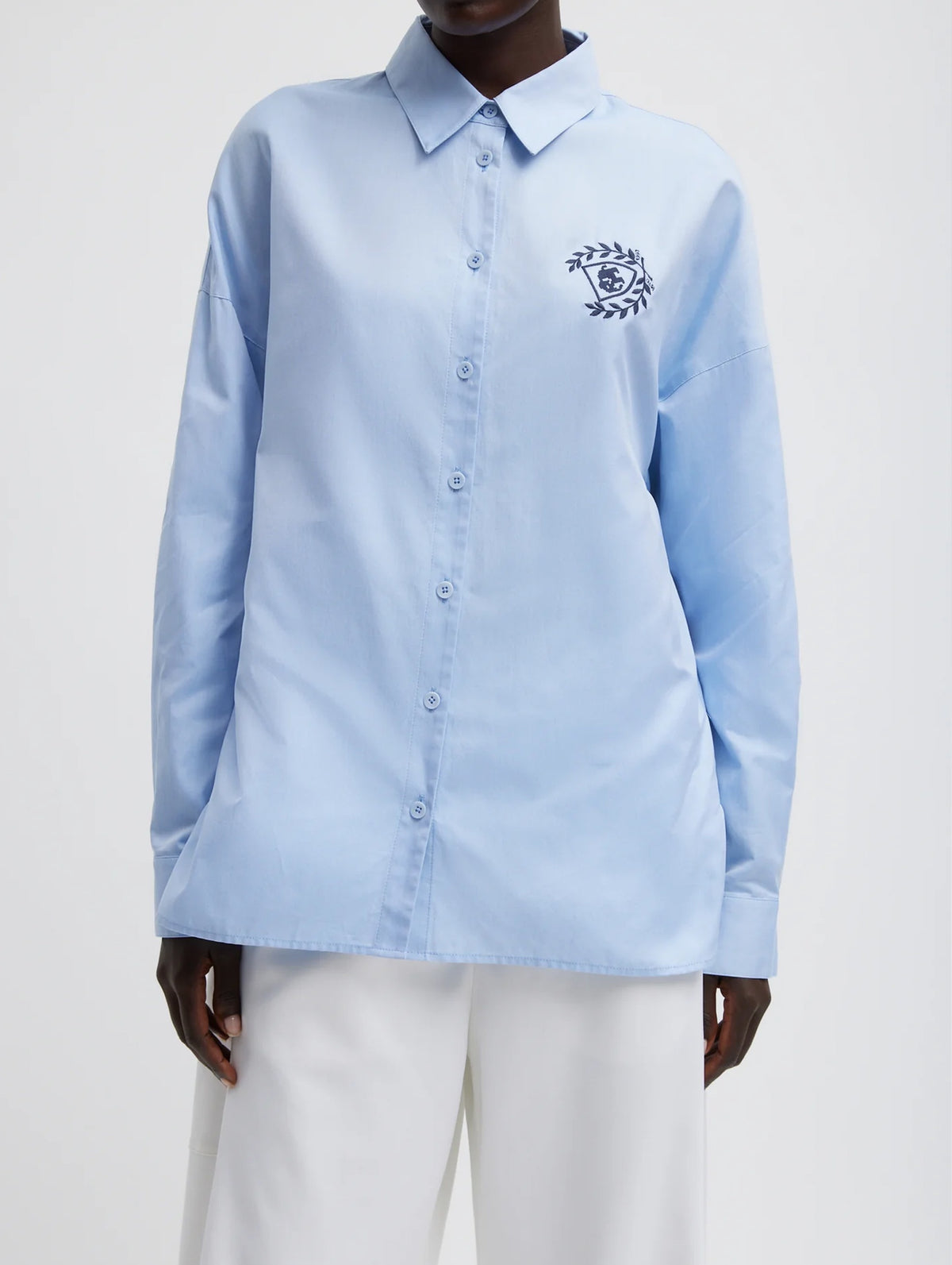 Oxford Crest Gabe Oversized Shirt in Light Blue