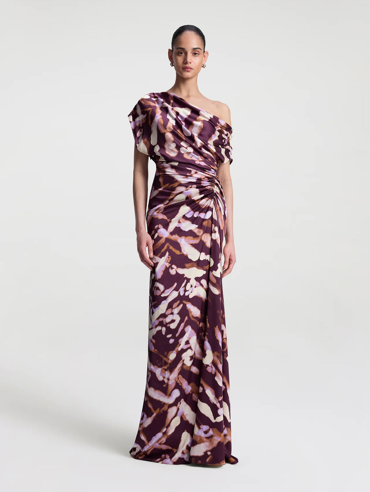 Poppy Satin Gown in Plum