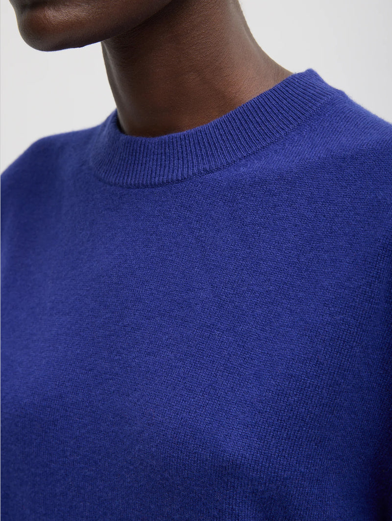 Washable Cashmere Oversized Easy Tee in Ink Blue