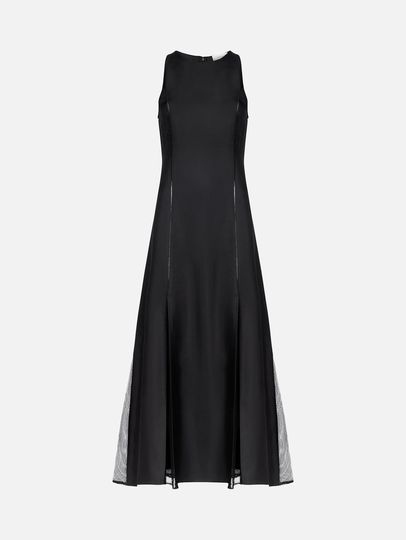 Iraka Silk Detailed Maxi Dress in Black