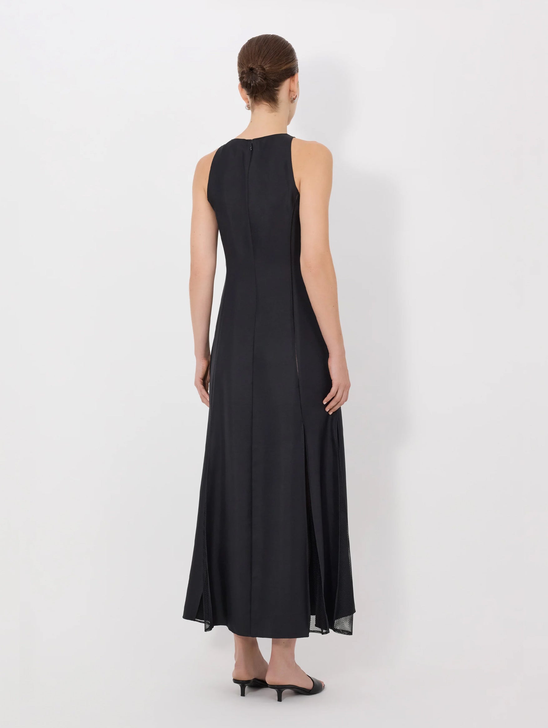 Iraka Silk Detailed Maxi Dress in Black