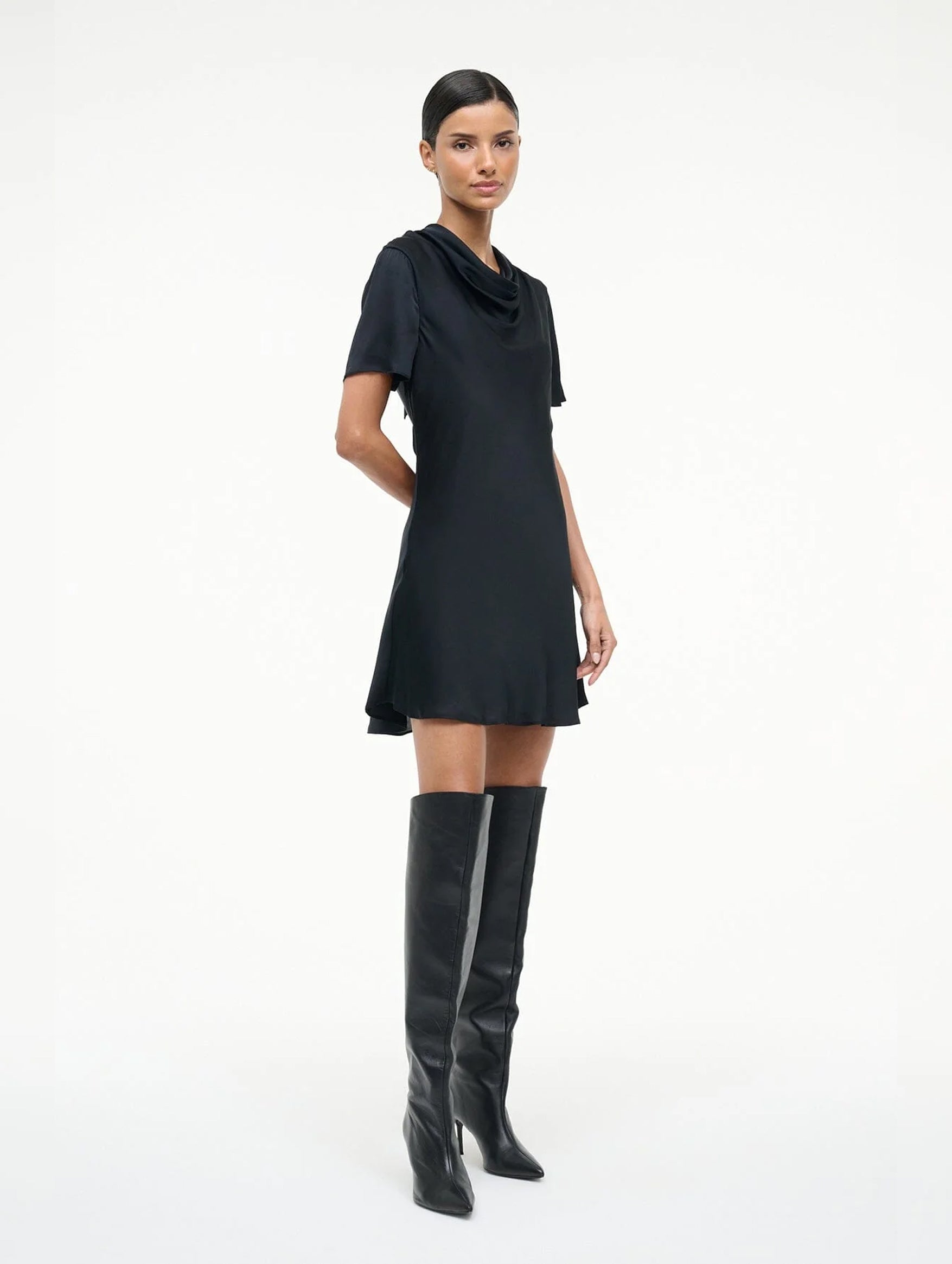 Iris Silk Dress in Black