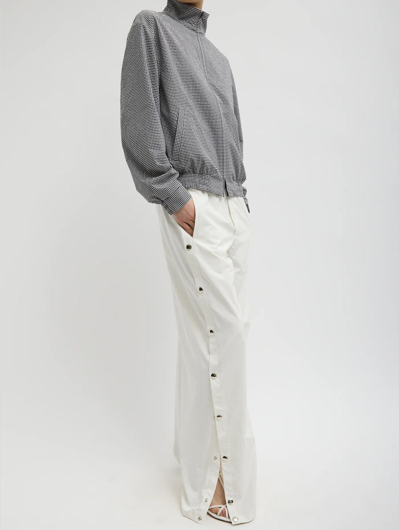 Nylon Snap Pull On Regular Jogger in White