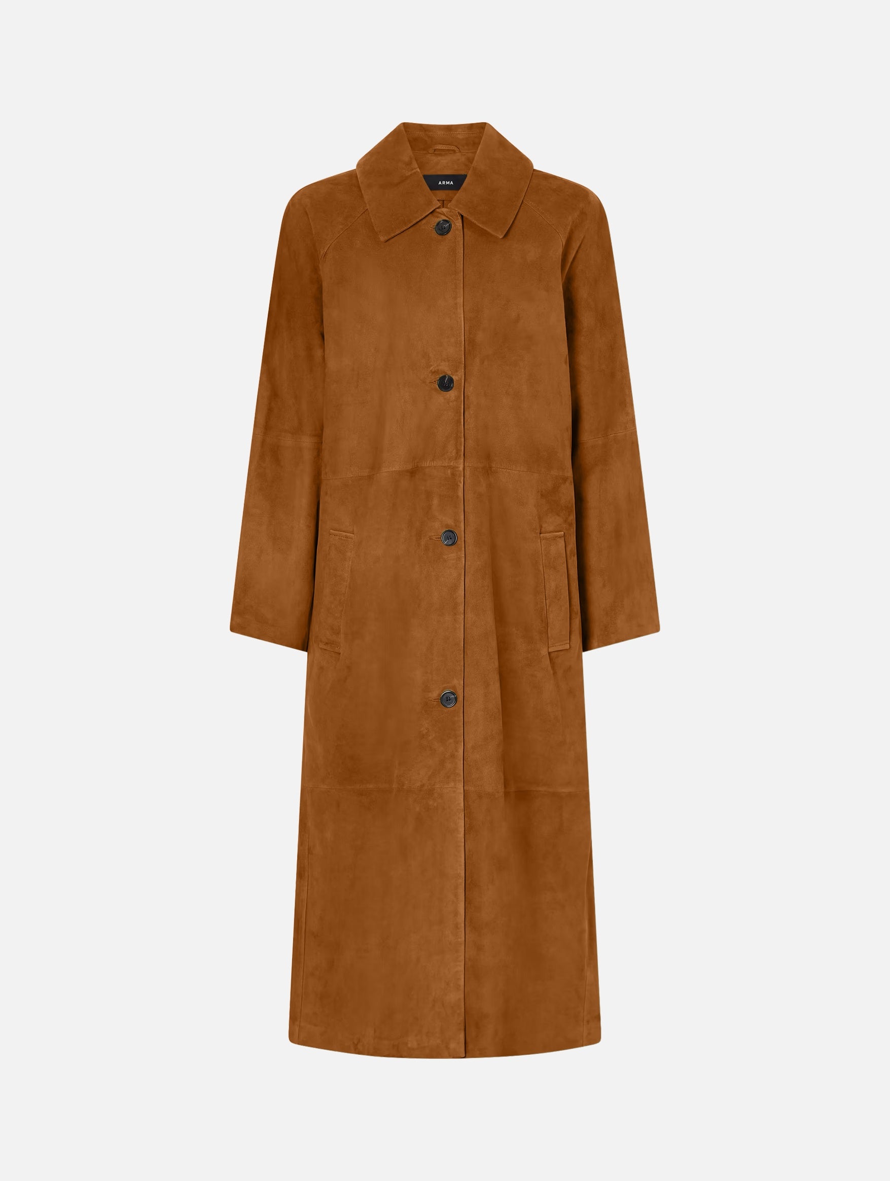 Judy Suede Coat in Saddle