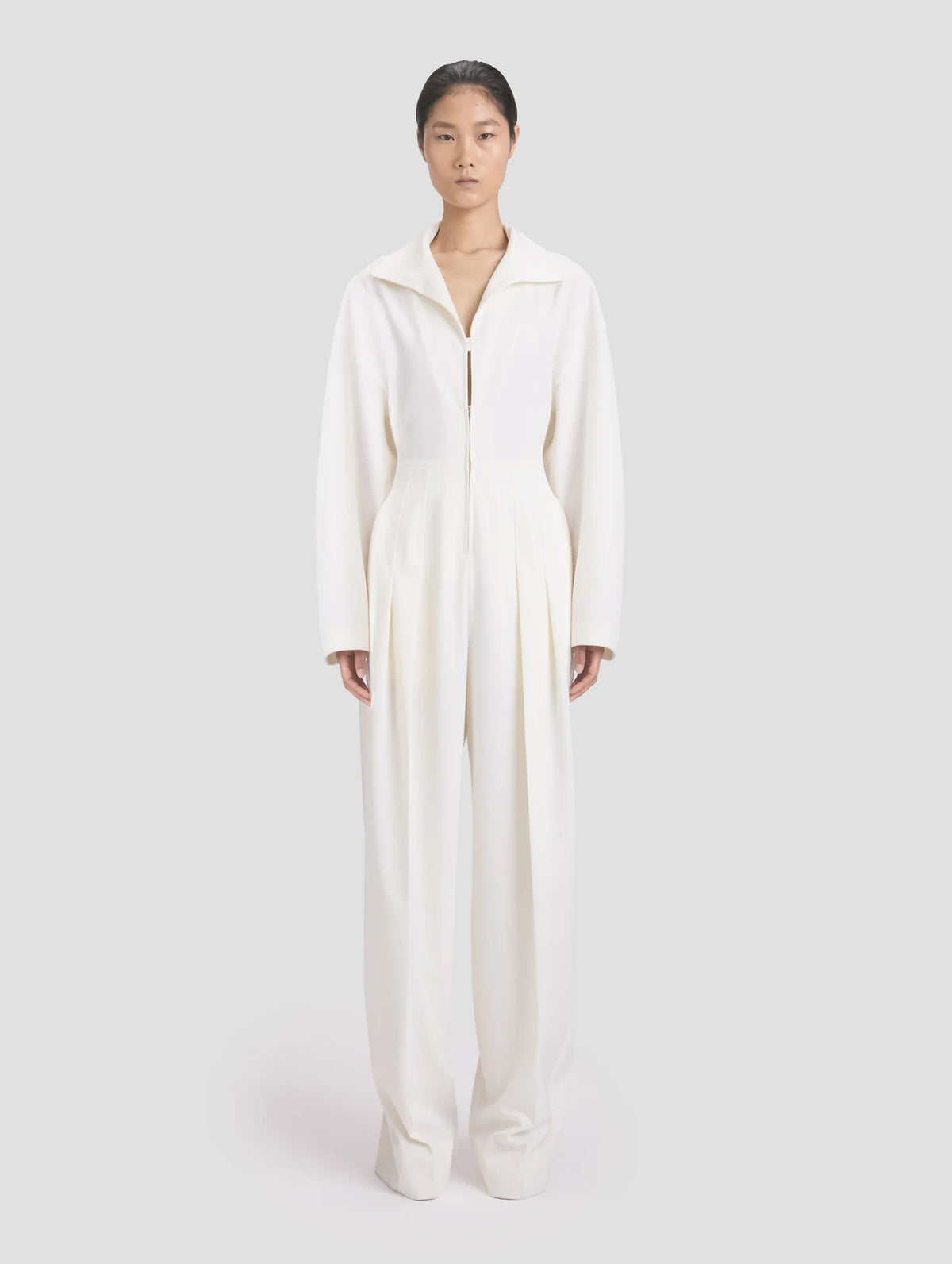 Tab Detail Jumpsuit in Ivory