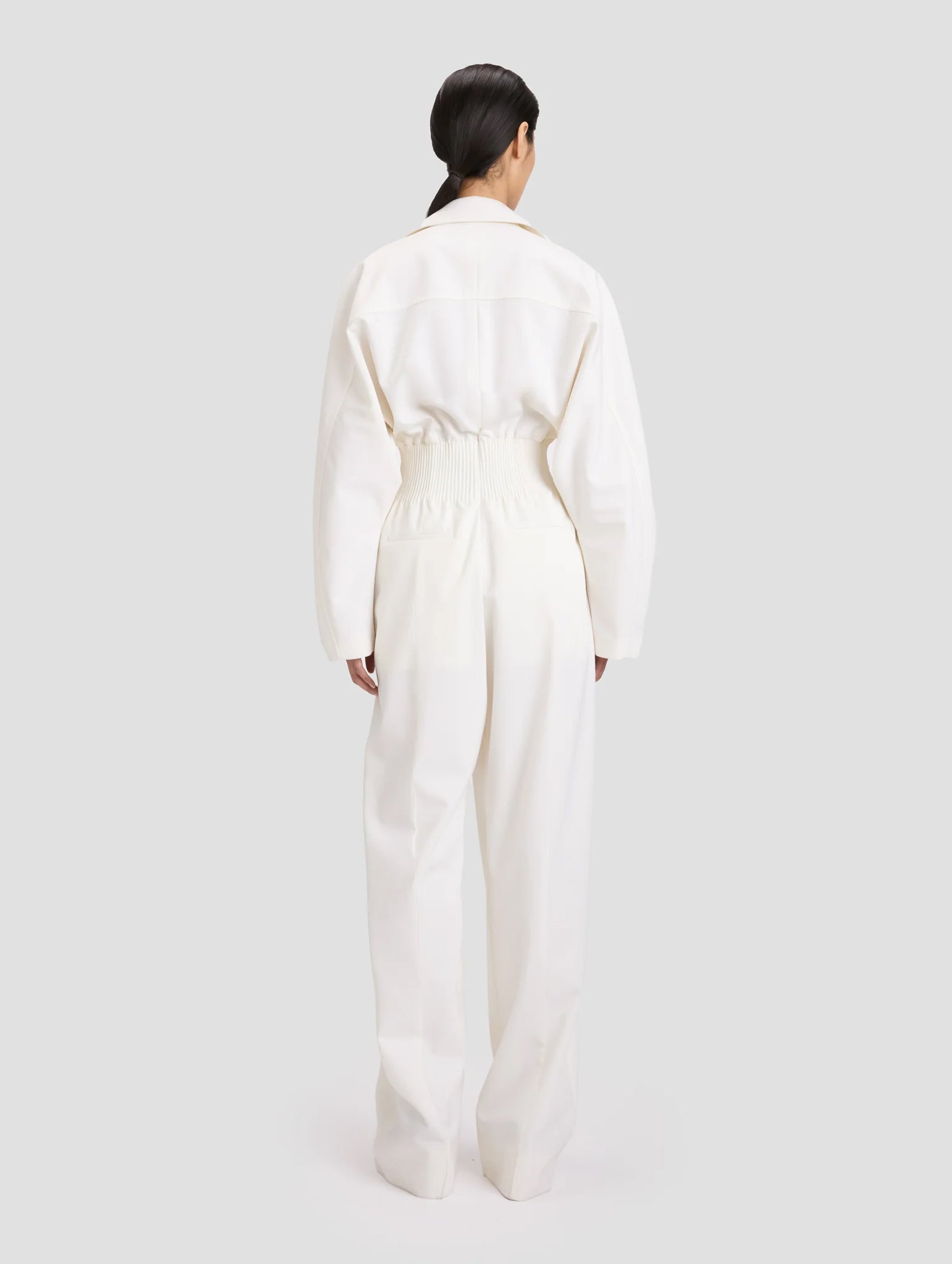 Tab Detail Jumpsuit in Ivory