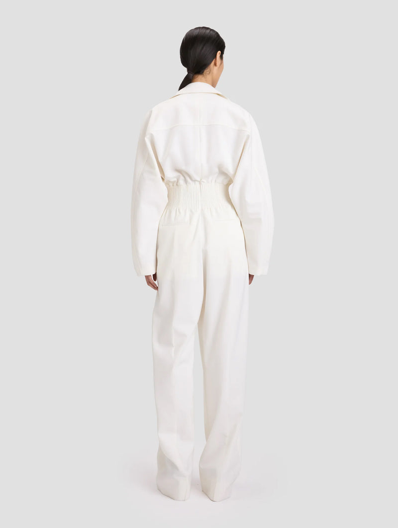Tab Detail Jumpsuit in Ivory