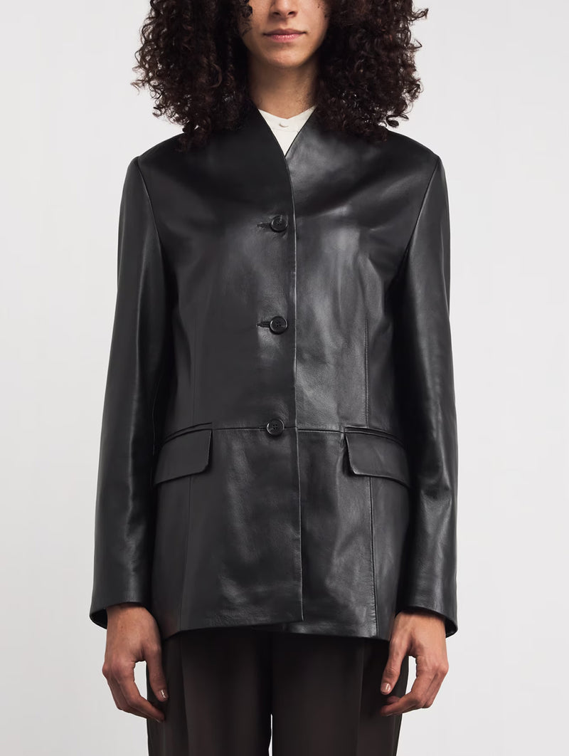 Juno Leather Jacket in Black