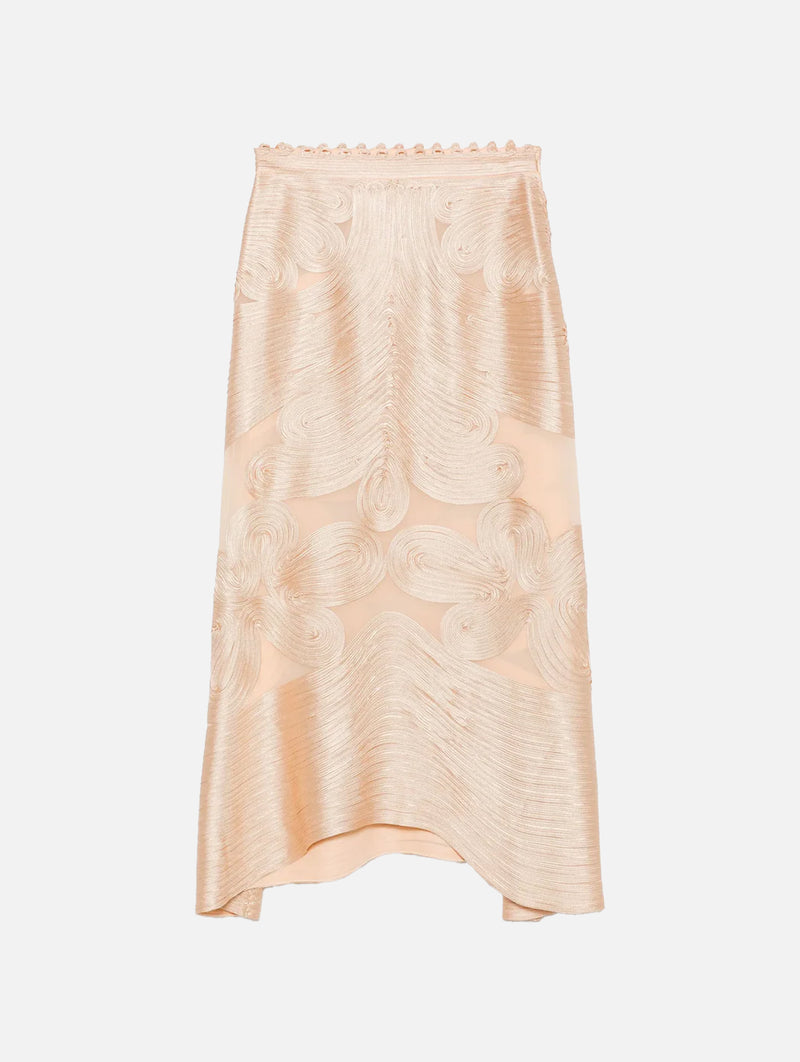 Kaelyn Silk Skirt in Peony