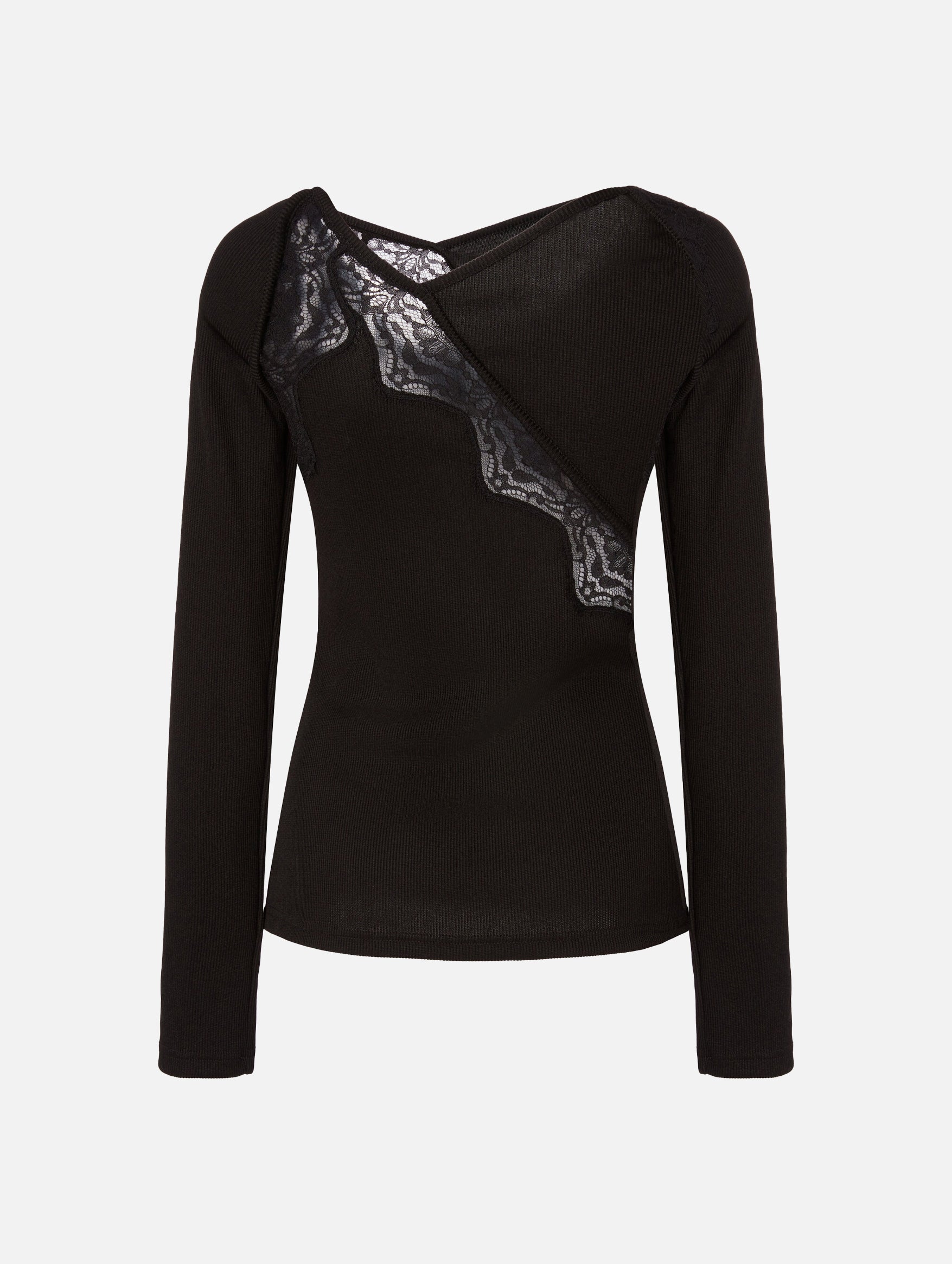 Lace Insert Top in Black