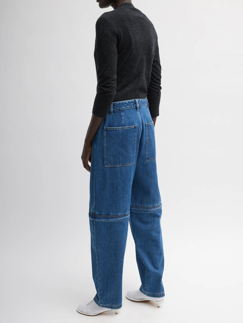 Lars Denim Regular Convertible Zip Jean in Classic Blue