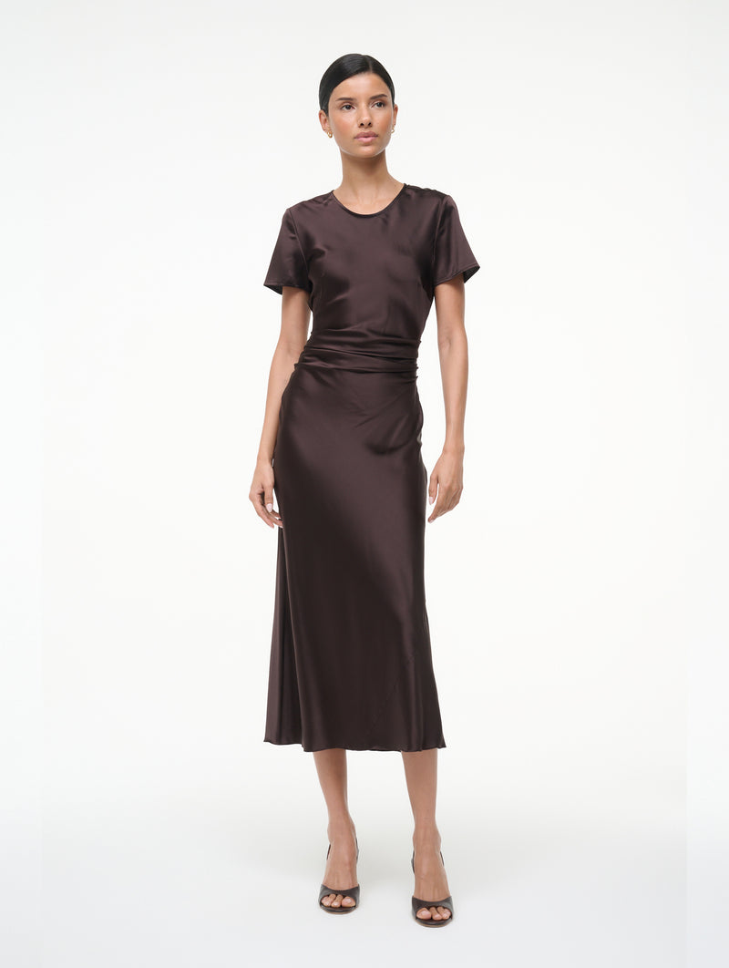 Marcel Silk Dress in Earth