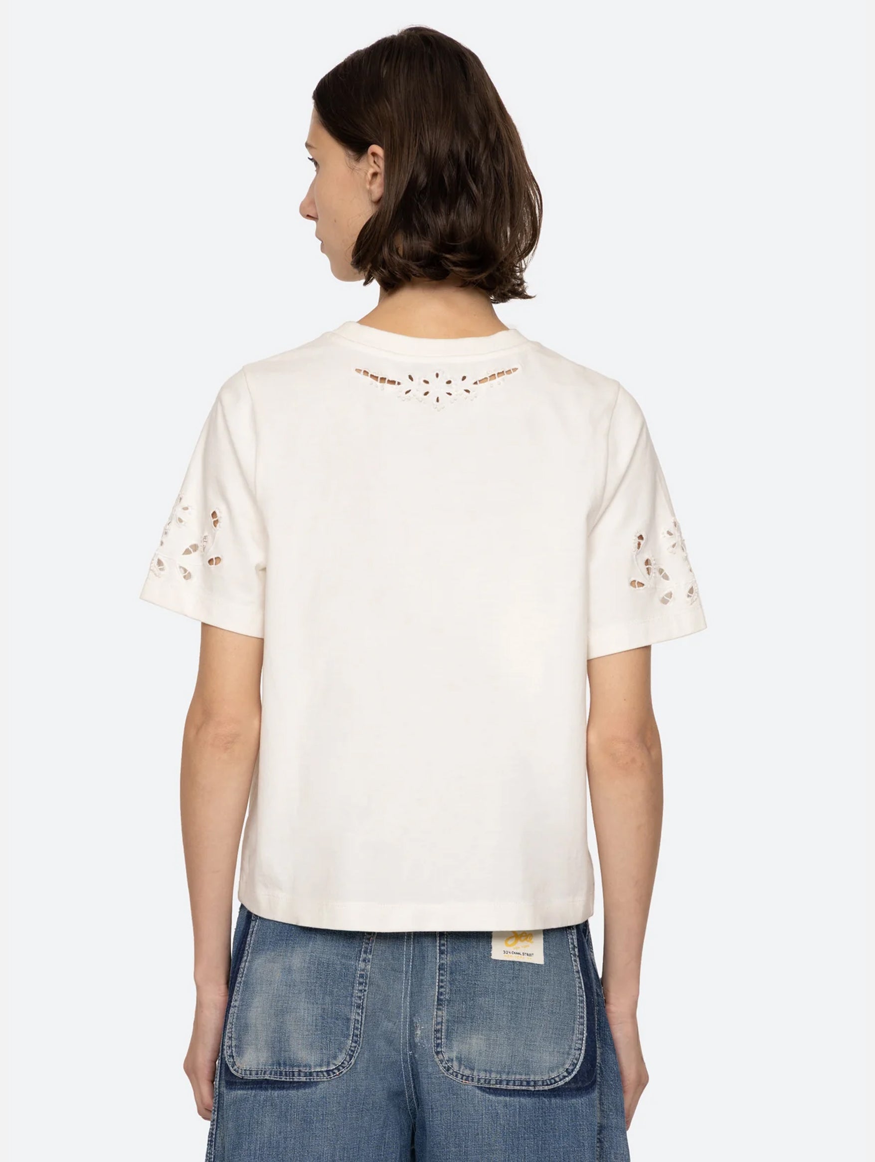 Marie Embroidery T-Shirt in White