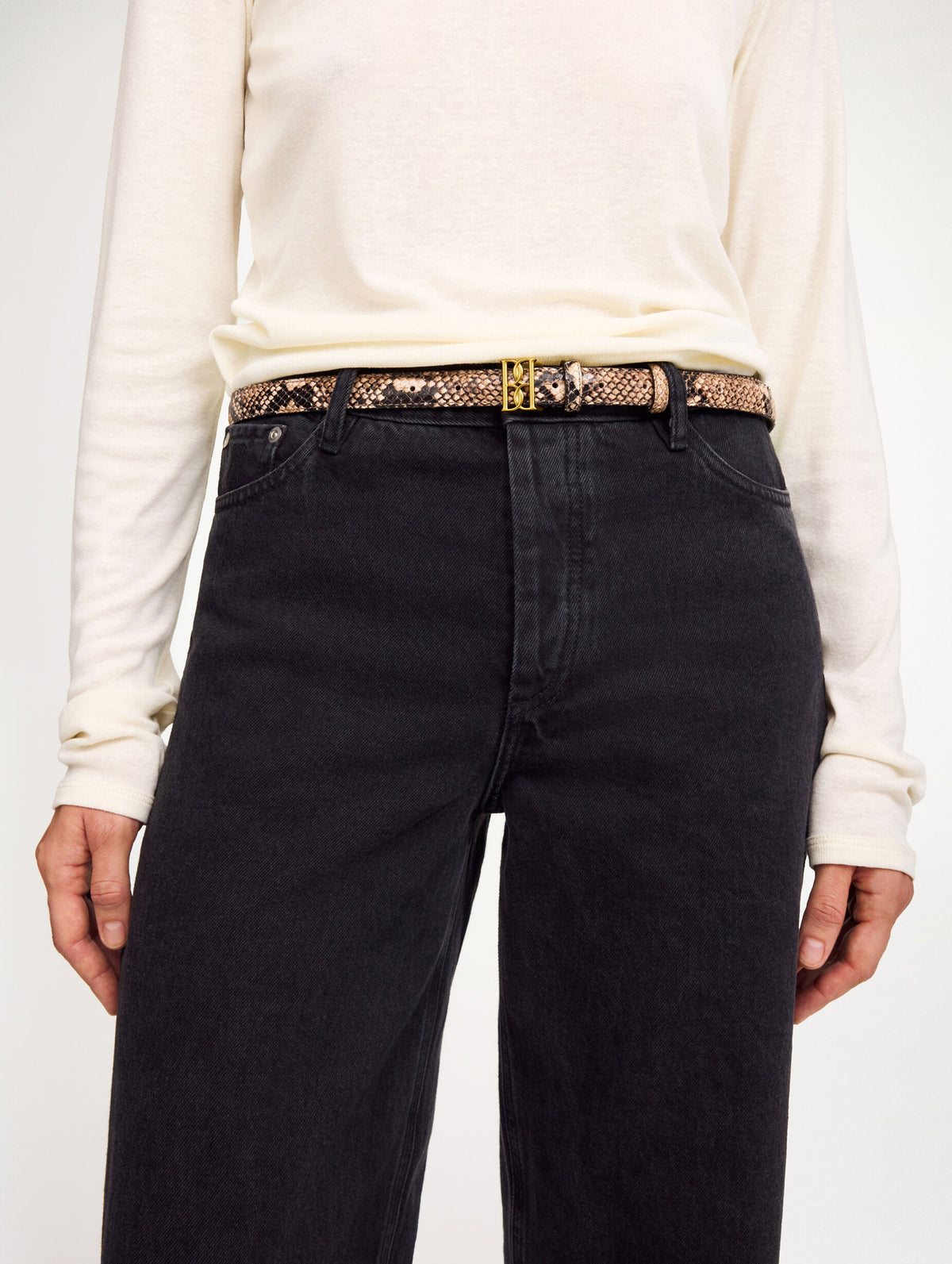 Marlos Leather Belt in Snake