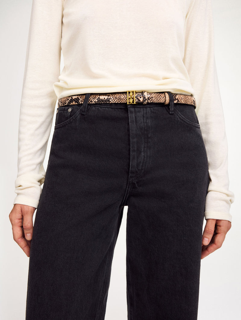 Marlos Leather Belt in Snake