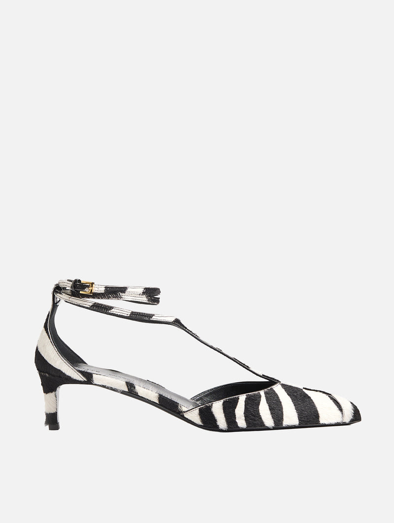 Mia Pump in Zebra Print Haircalf