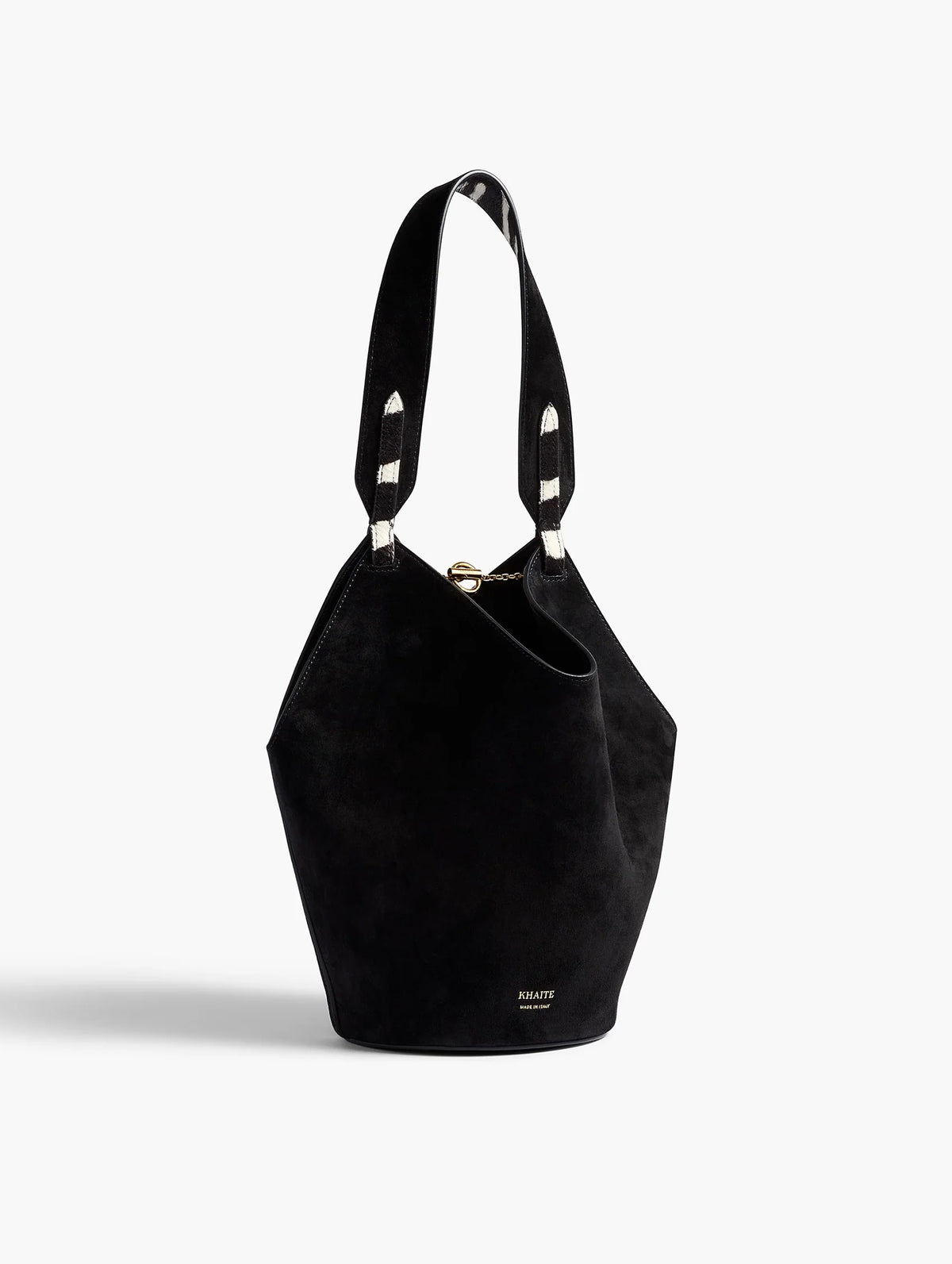 Lotus Mini Tote in Zebra Print Haircalf and Black Suede