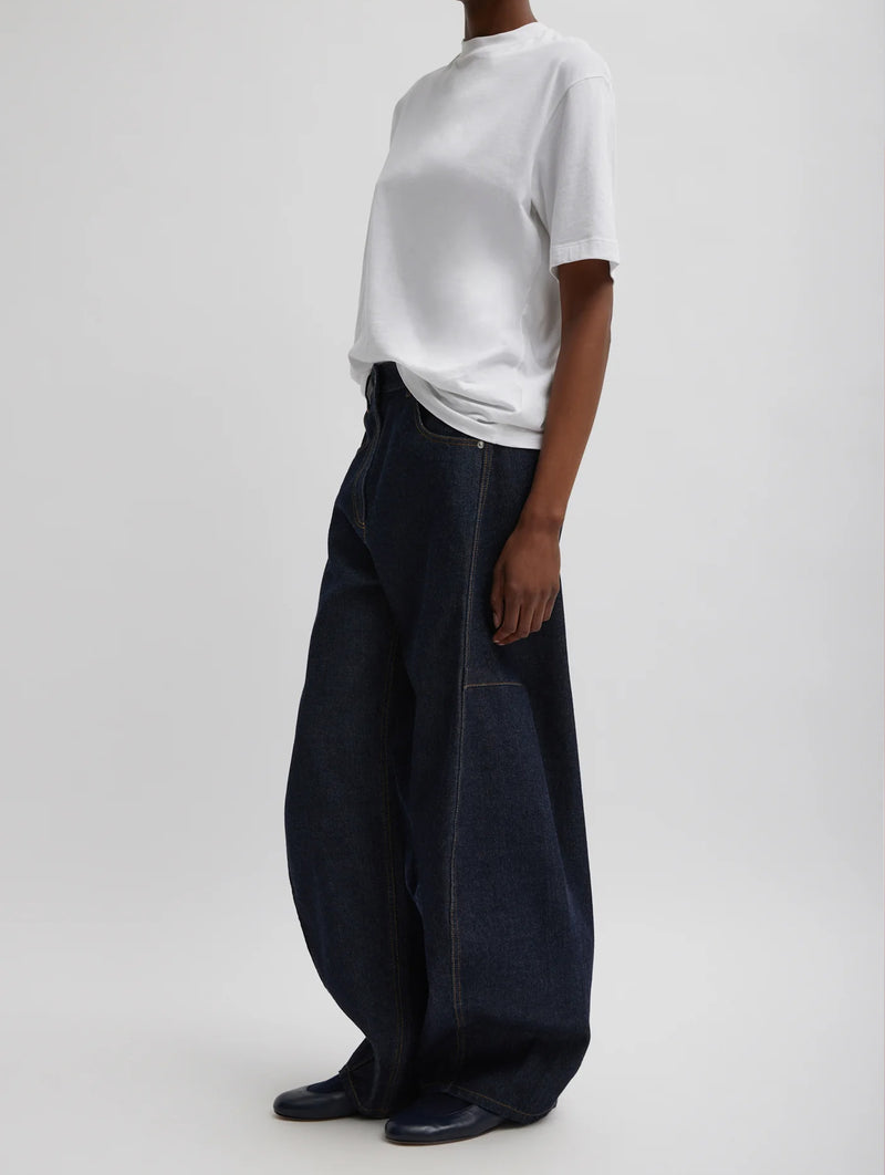 Program Mock Neck T Shirt in White