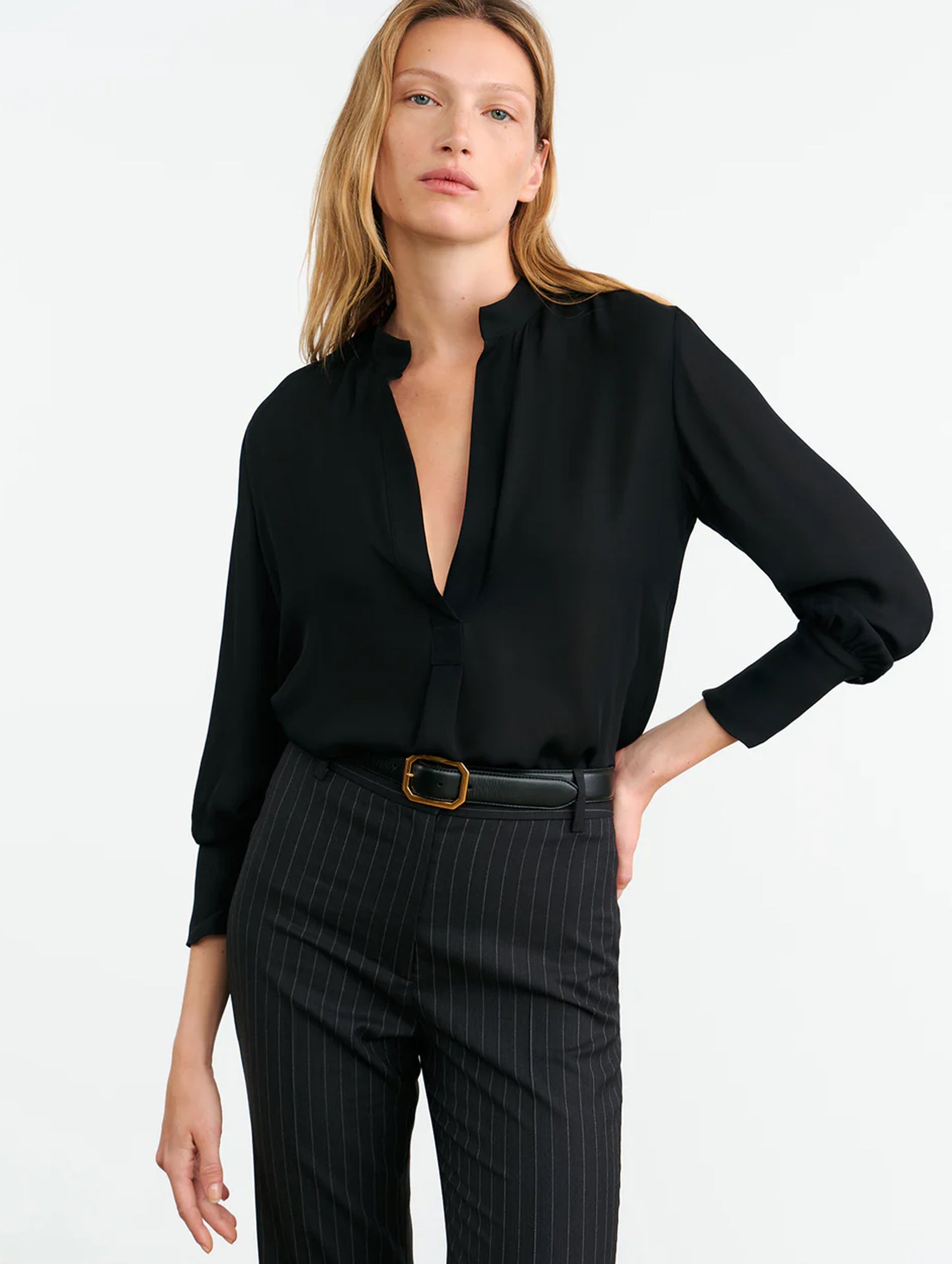 Montaine Silk Blouse in Black