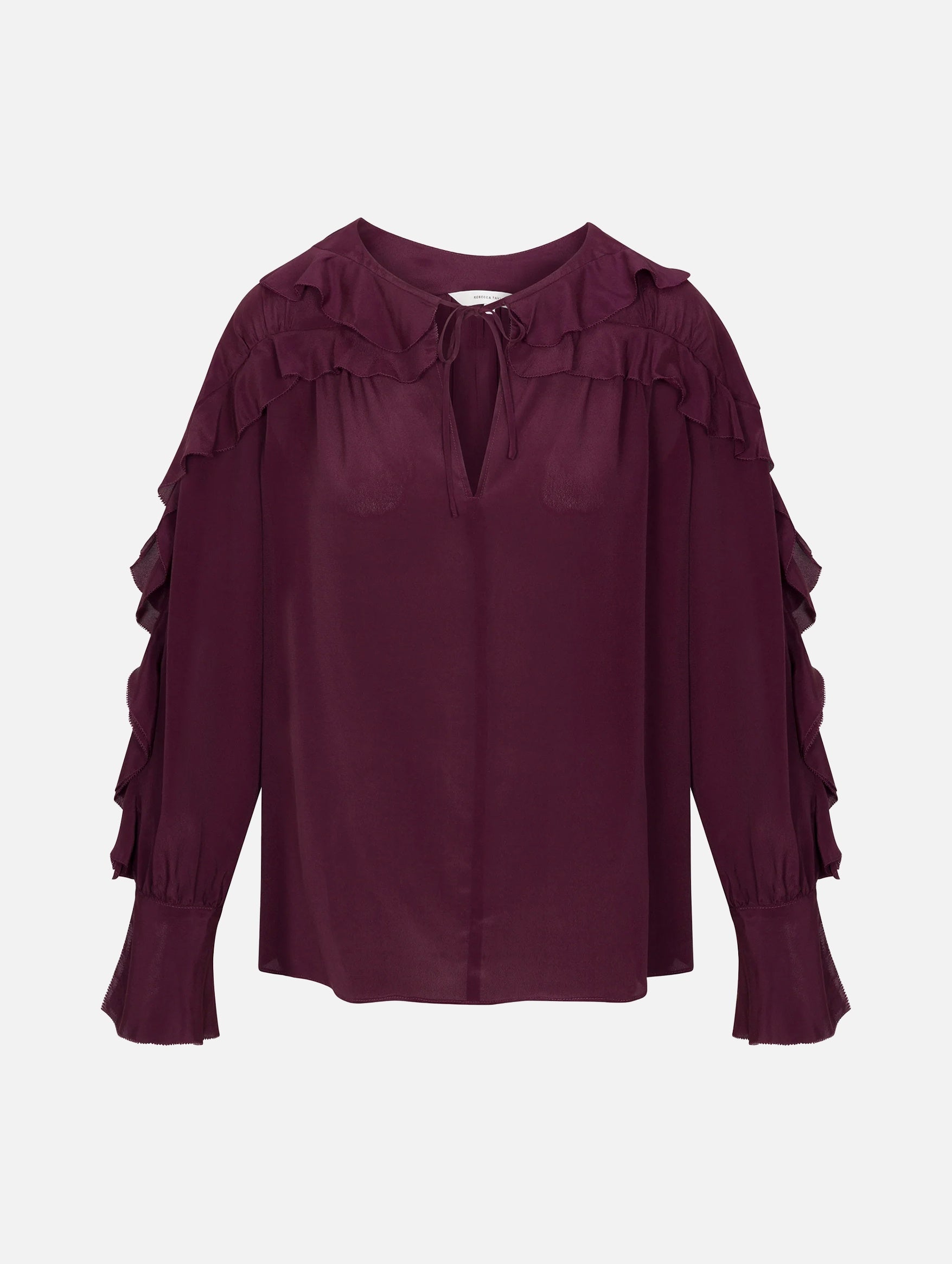 Lilith Ruffle Blouse in Mulberry
