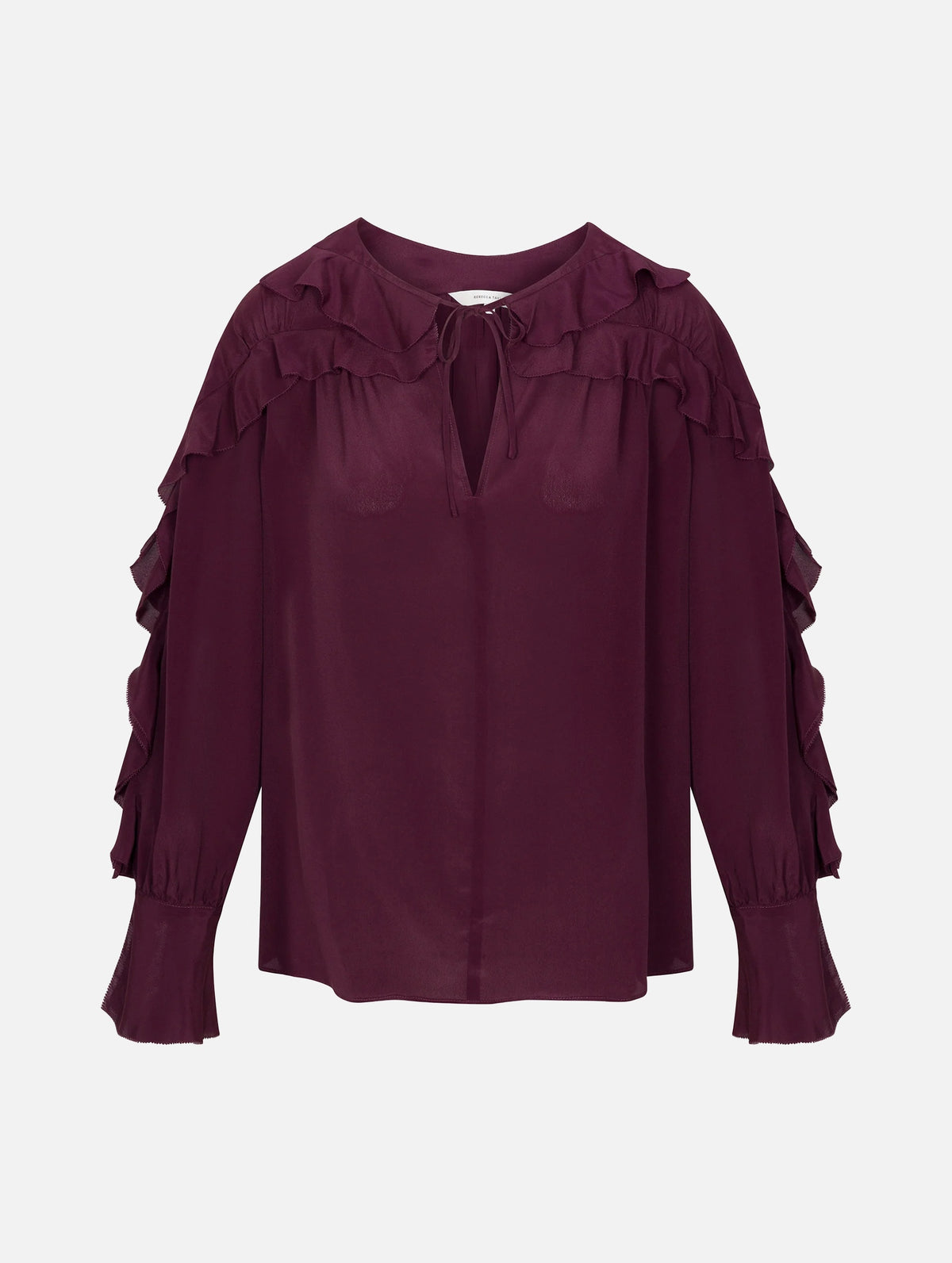Lilith Ruffle Blouse in Mulberry