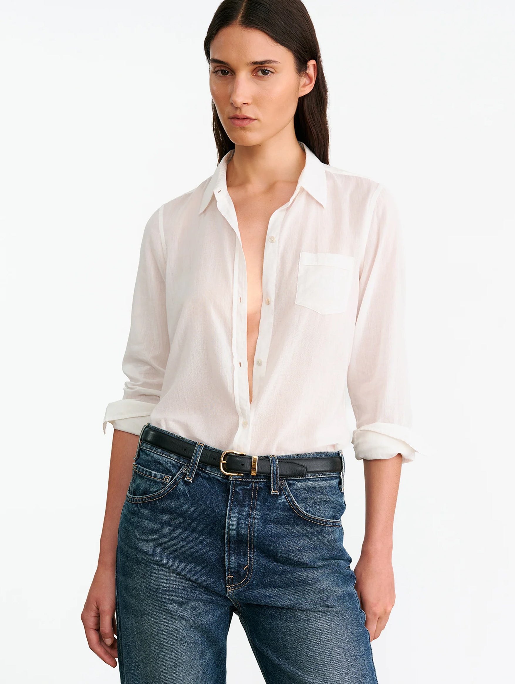 Cotton Voile NL Shirt in White